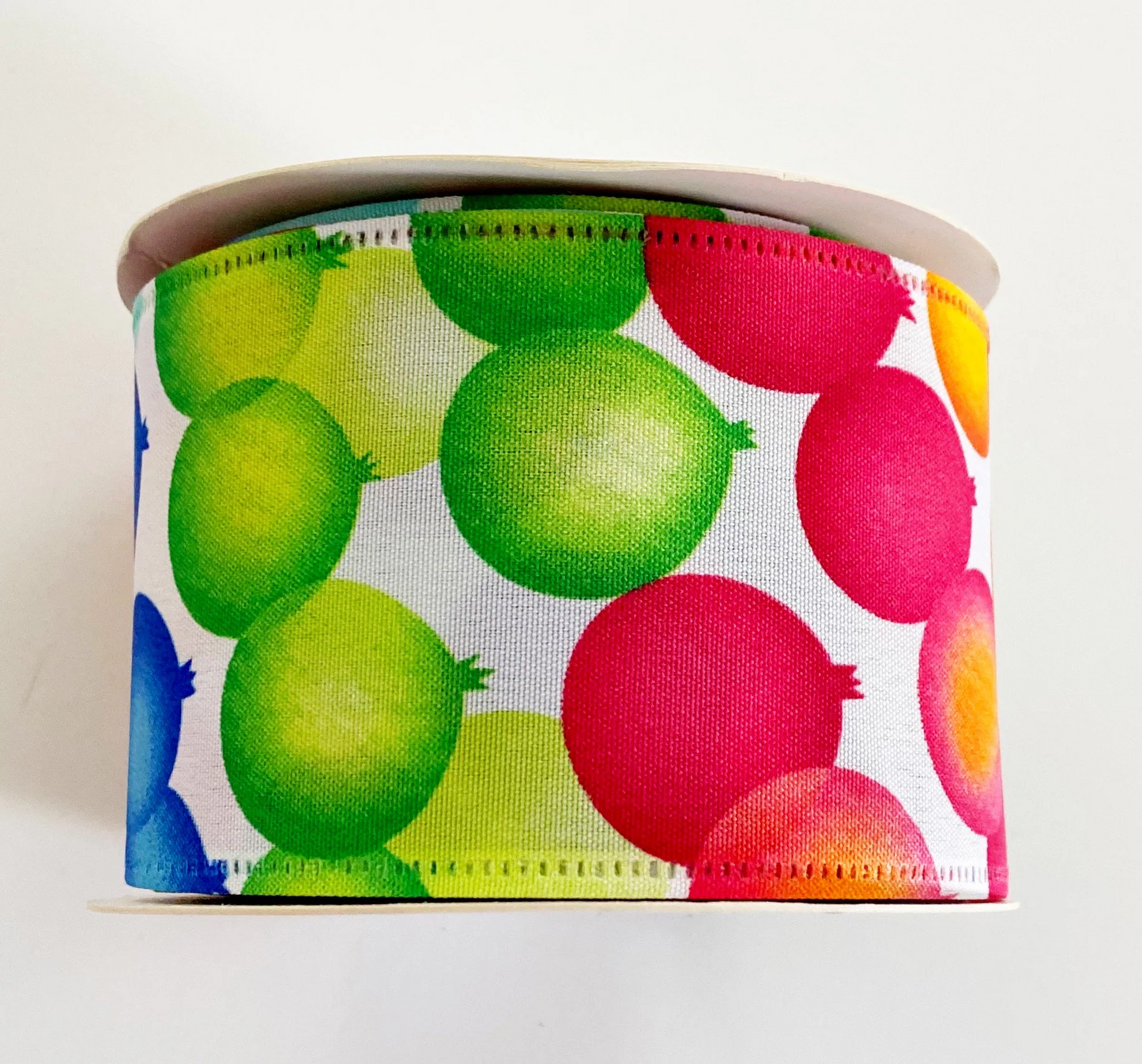 Birthday Wired Ribbon - Featuring Birthday Balloons in Festive Colors - 2.5 Inches x 10 Yards Wired Ribbon