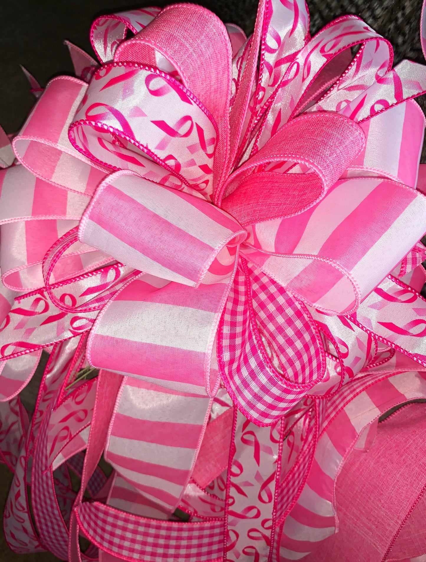 Everyday Collection - Breast Cancer Awareness Bow,Breast Cancer,Bows,Pink Bow, Cancer,Cancer Bow,Bow,Mailbox Bow,Wreath Bow,Large Bow