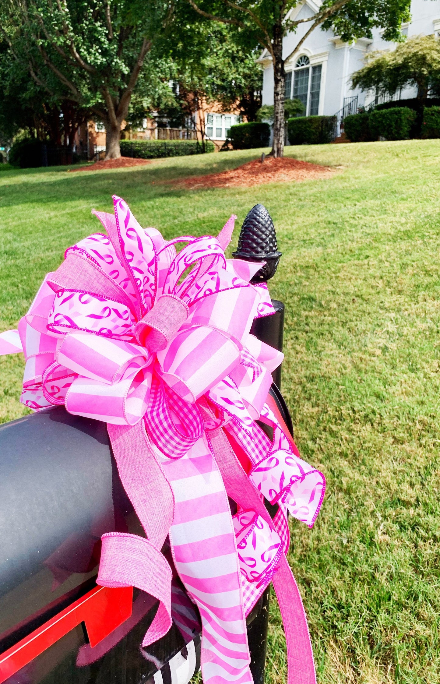 Everyday Collection - Breast Cancer Awareness Bow,Breast Cancer,Bows,Pink Bow, Cancer,Cancer Bow,Bow,Mailbox Bow,Wreath Bow,Large Bow
