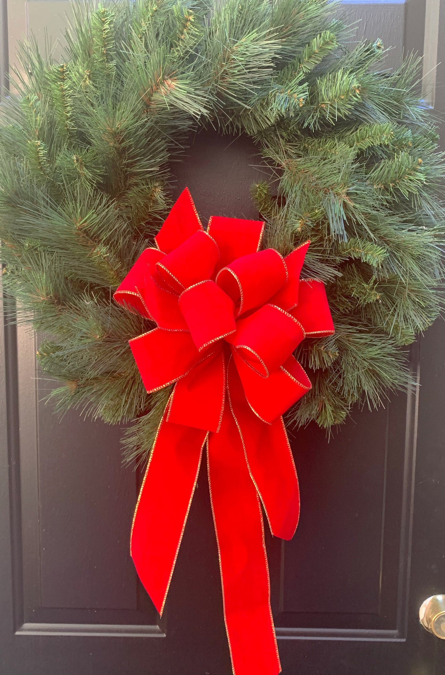 Red Velvet Bow, Red Bow, Christmas Bow, Mailbox Bow, Wreath Bow, Velvet Bow, Velvet, Bow, Gift Bow