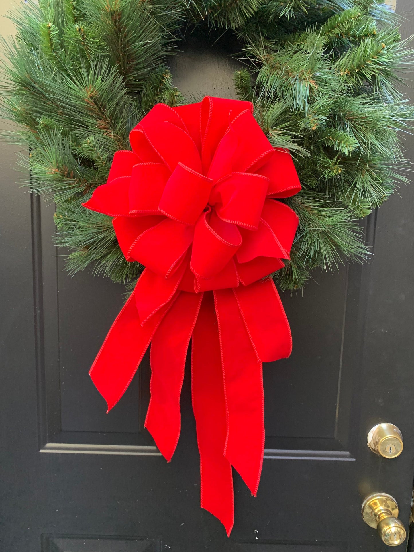Red Velvet Bow, Velvet Bow, Red Bow, Red, Holiday Bow, Christmas Bow, Christmas, Holiday, Red Velvet Bows, Mailbox Bows, Bow, Bows