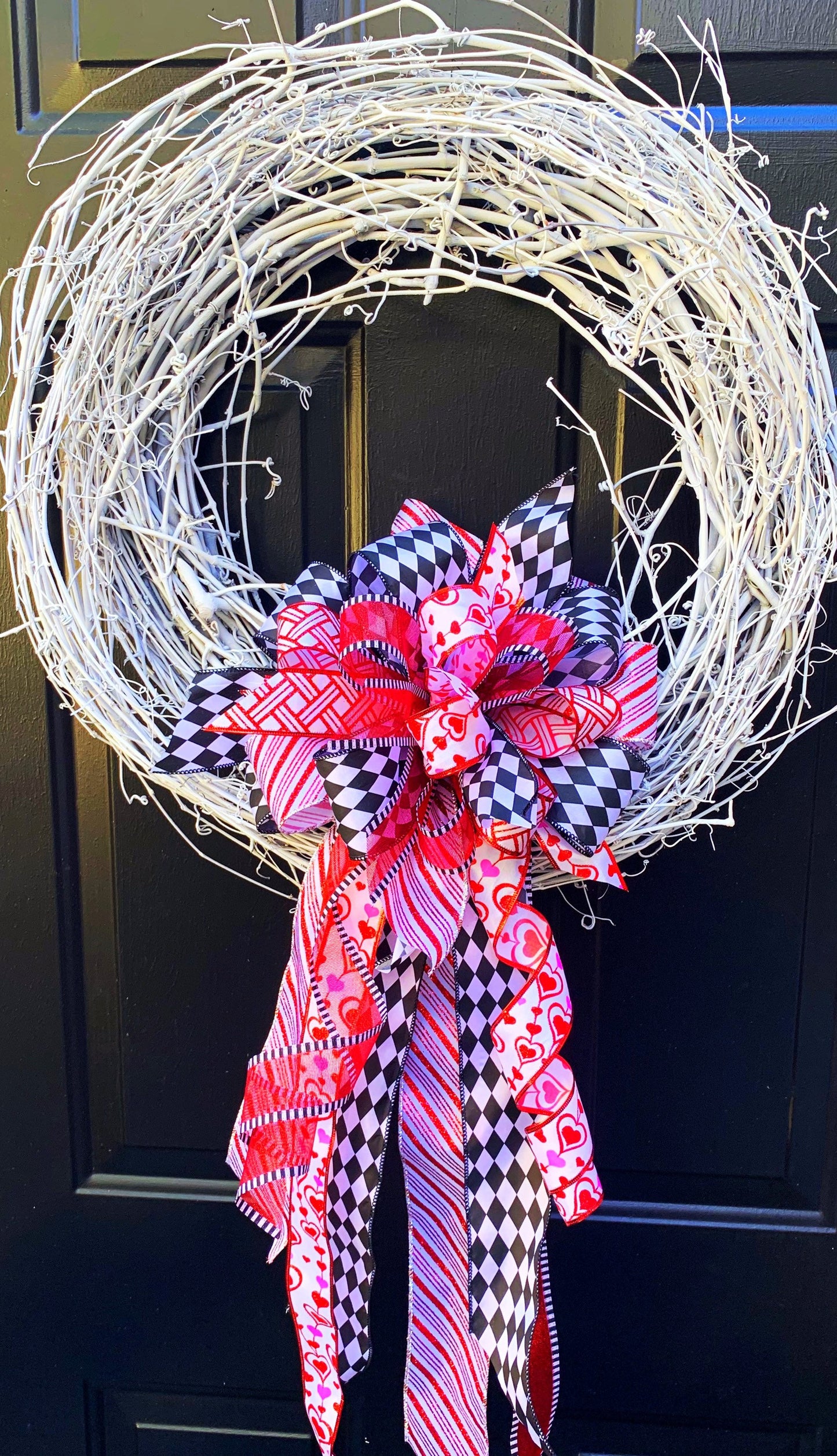 Valentines Collection- Red Hearts Bow, Mailbox Bow, Wreath Bow, Valentines Wreath Bow, Valentines Mailbox Bow, Hearts Bow, Holiday Bow
