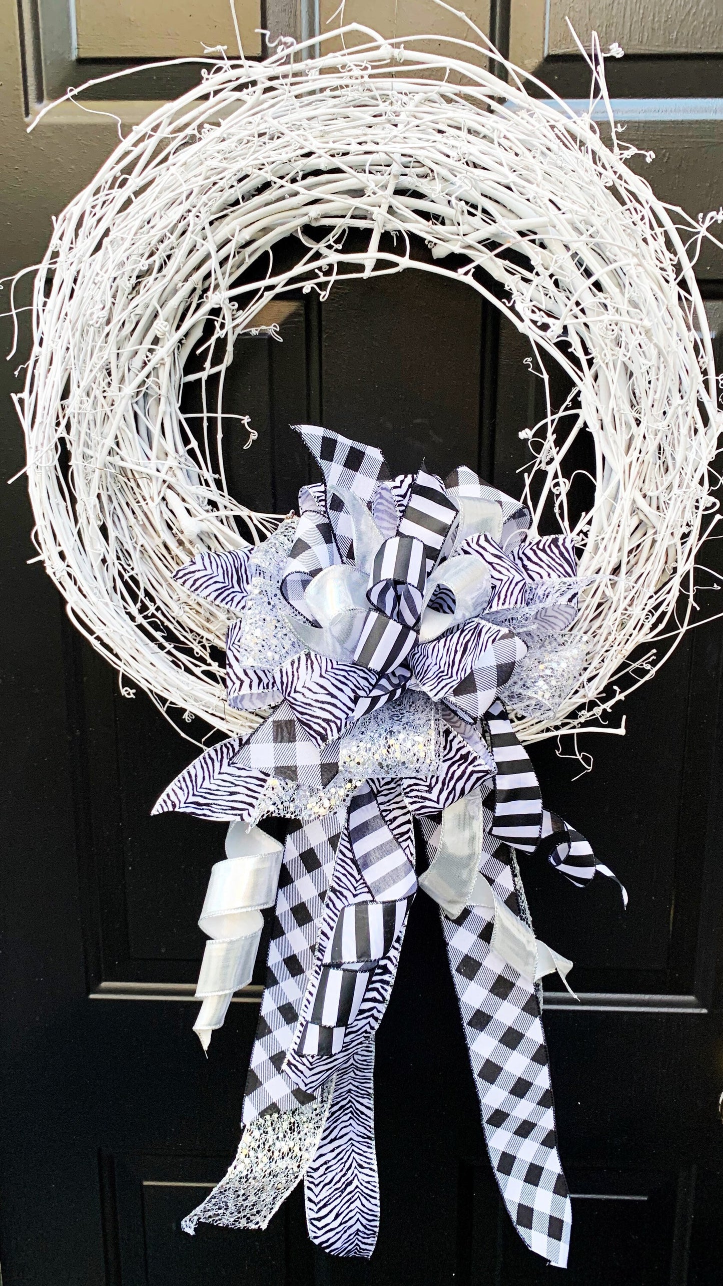 Everyday Collection - Zebra Bow, Black/White Bow, Mailbox Bow, Wreath Bow, Holiday, Holiday Bow, Christmas Bow, Large Bow, Bow, Bows