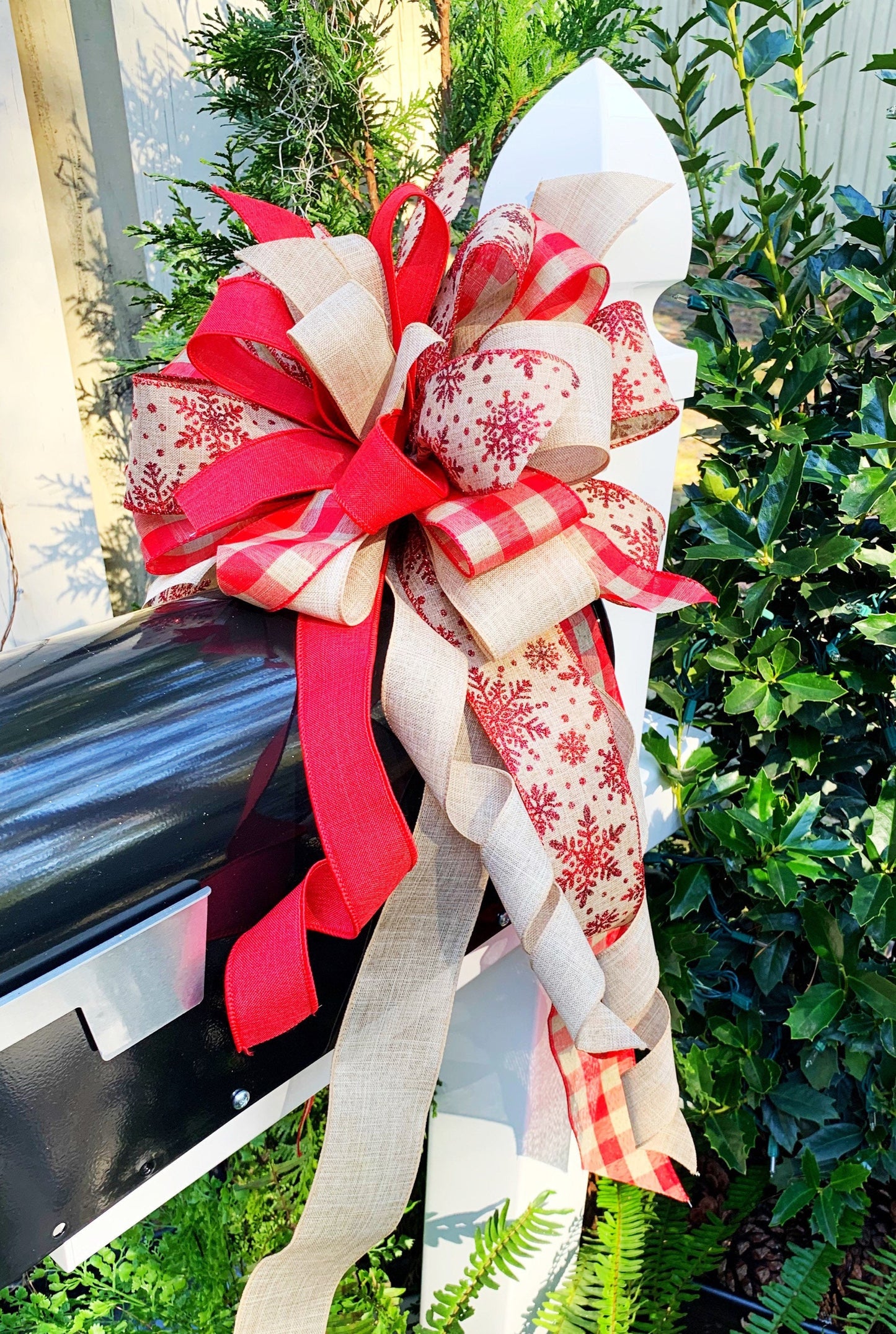 Winter Collection - Winter,Winter Bow,Christmas Bow,Holiday Bow,Holiday, Christmas,Burlap,Burlap Bow,Burlap Ribbon,Bow,Bows,Large Bow