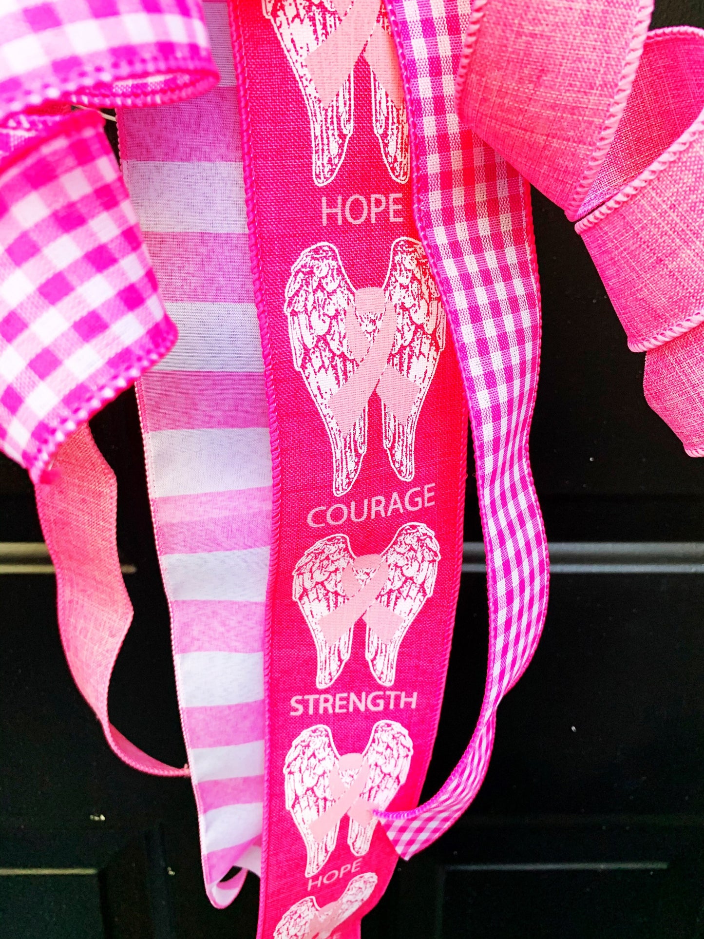 Everyday Collection - Hope Bow,Courage Bow,Strength Bow,Breast Cancer Bow,Pink Bow,Mailbox Bow,Wreath Bow,Large Bow,Gift Bow,Bow,Bow