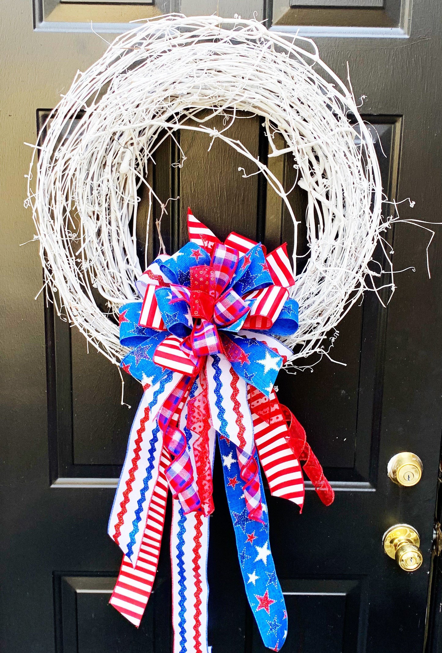 Patriotic Collection - Patriotic Bow, Patriotic, Patriotic Decor, July 4th Decor, July Fourth, Mailbox Bow, Wreath Bow, Red White Blue Bow