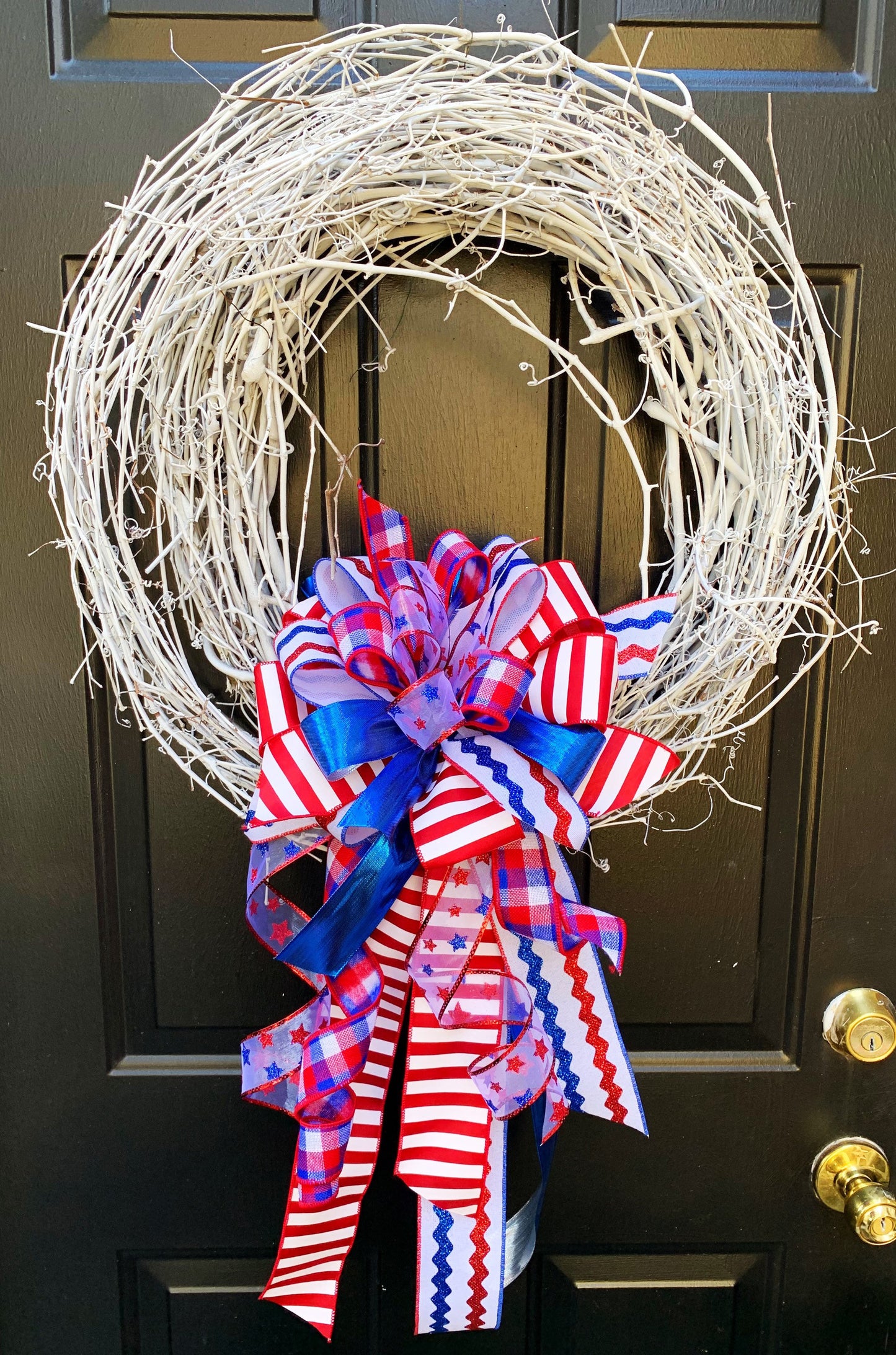 Patriotic Collection - Patriotic,Patriotic Bow,Patriotic Decor,Mailbox Bow,Wreath Bow,Bow,Bows,Large Bow,Stars Ribbon,Stars and Stripes Bow