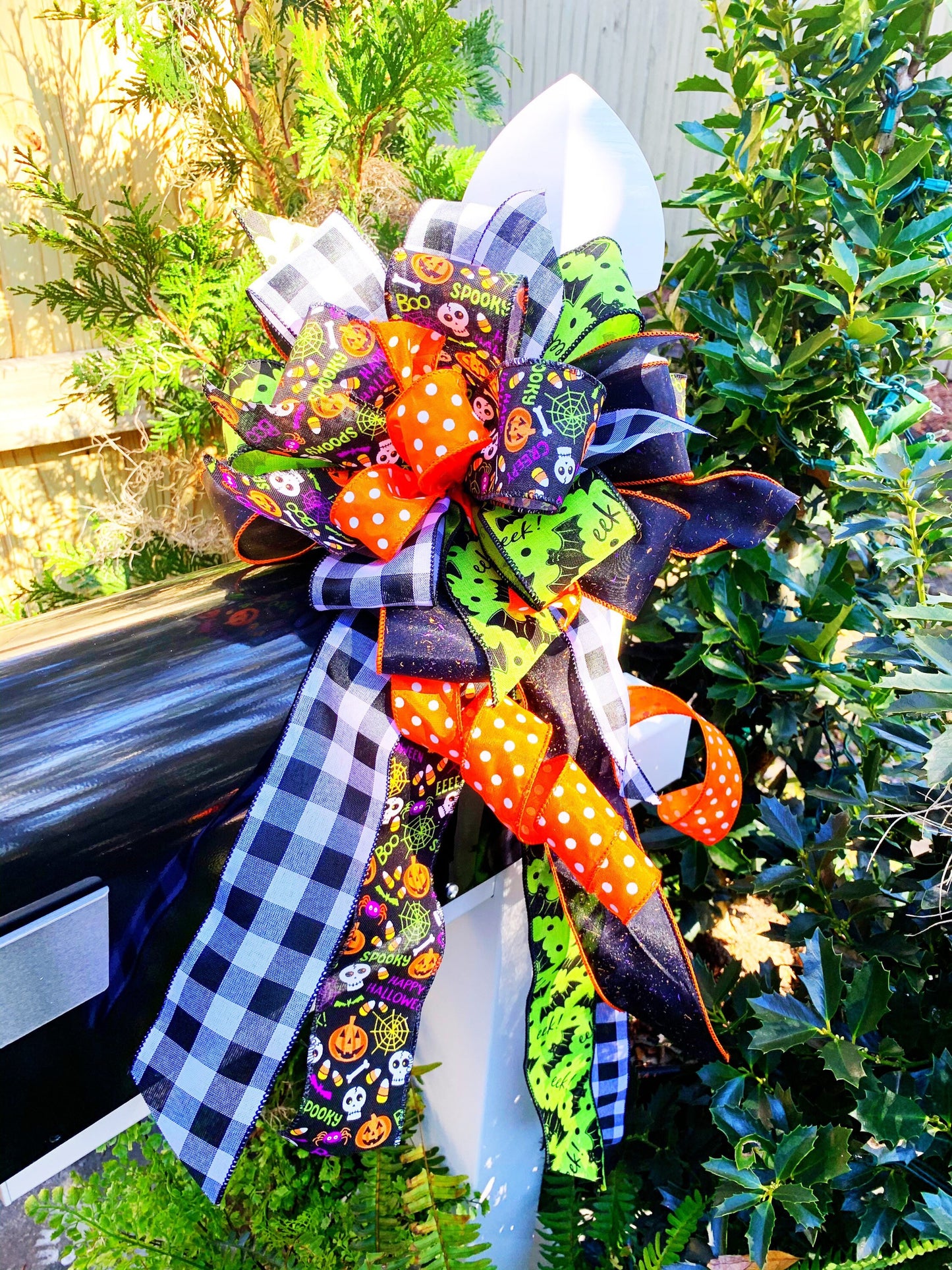 Halloween Collection - Halloween, Halloween Bow, Halloween Ribbon, Spooky, Spooky Bow, Bows, Bow, Large Bow, Mailbox Bow, Wreath Bow, Gift