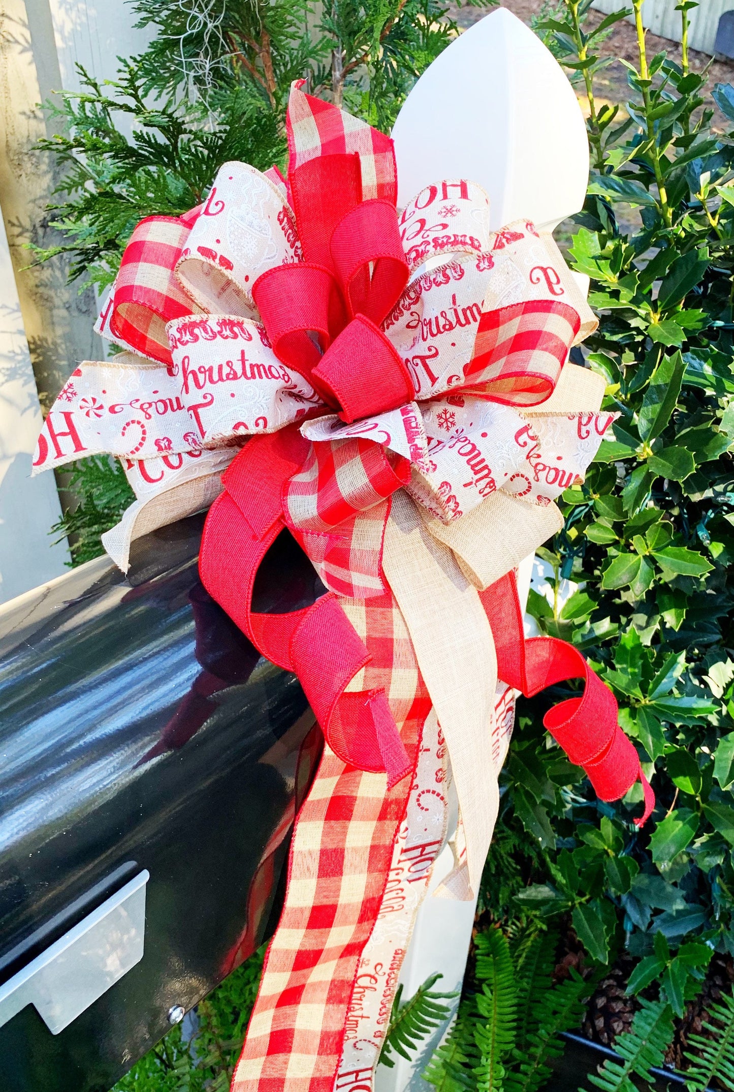 Winter Collection - Hot Cocoa Bow,Winter Bow,Christmas Bow,Bow,Bows,Holiday Bow,Christmas,Hot Cocoa,Large Bow,Mailbox Bow,Wreath Bow