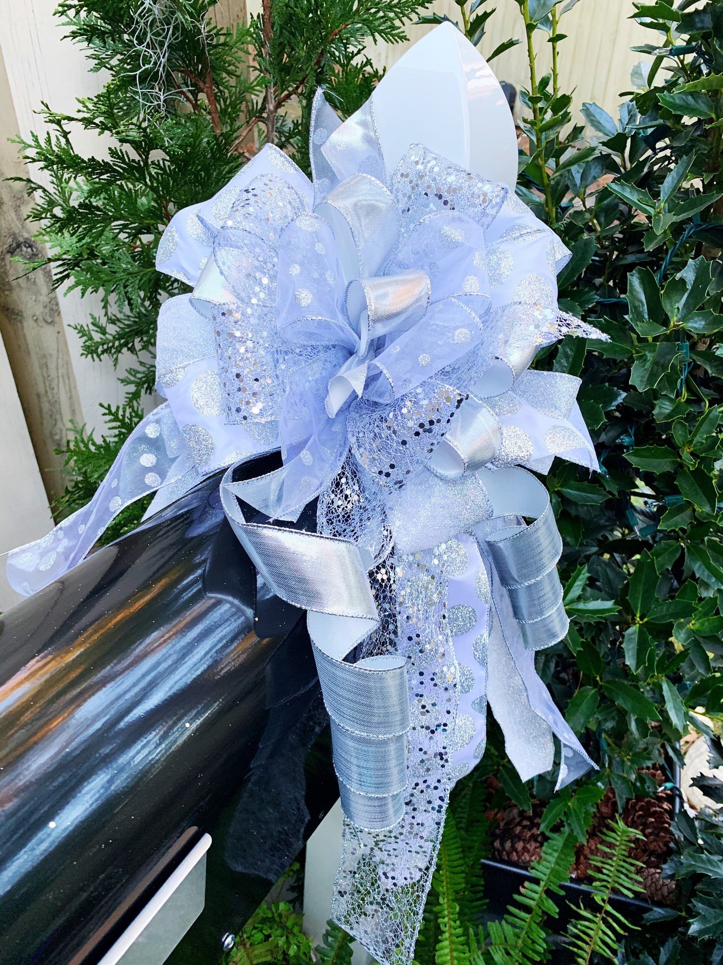 Winter Collection - Silver Bow, Silver, Silver Bows, Holiday Bow, Wedding Bow, Wedding, Christmas, Christmas Bow, Bows, Bow, Large Bow