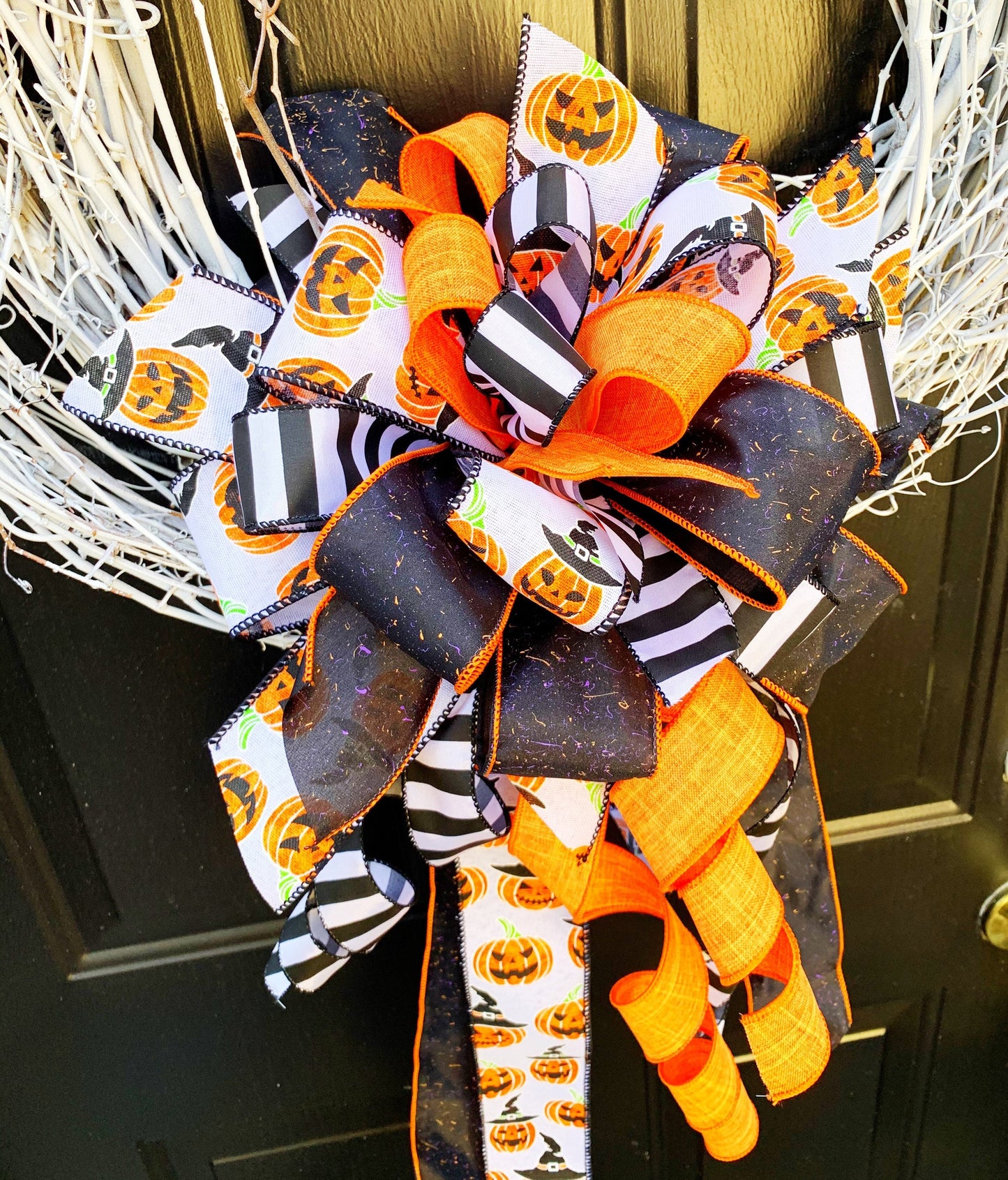 Halloween Collection - Halloween, Halloween Bow, Pumpkins, Pumpkins Bow, Halloween Ribbon, Mailbox Bow, Wreath Bow, Large Bow, Bow, Bows