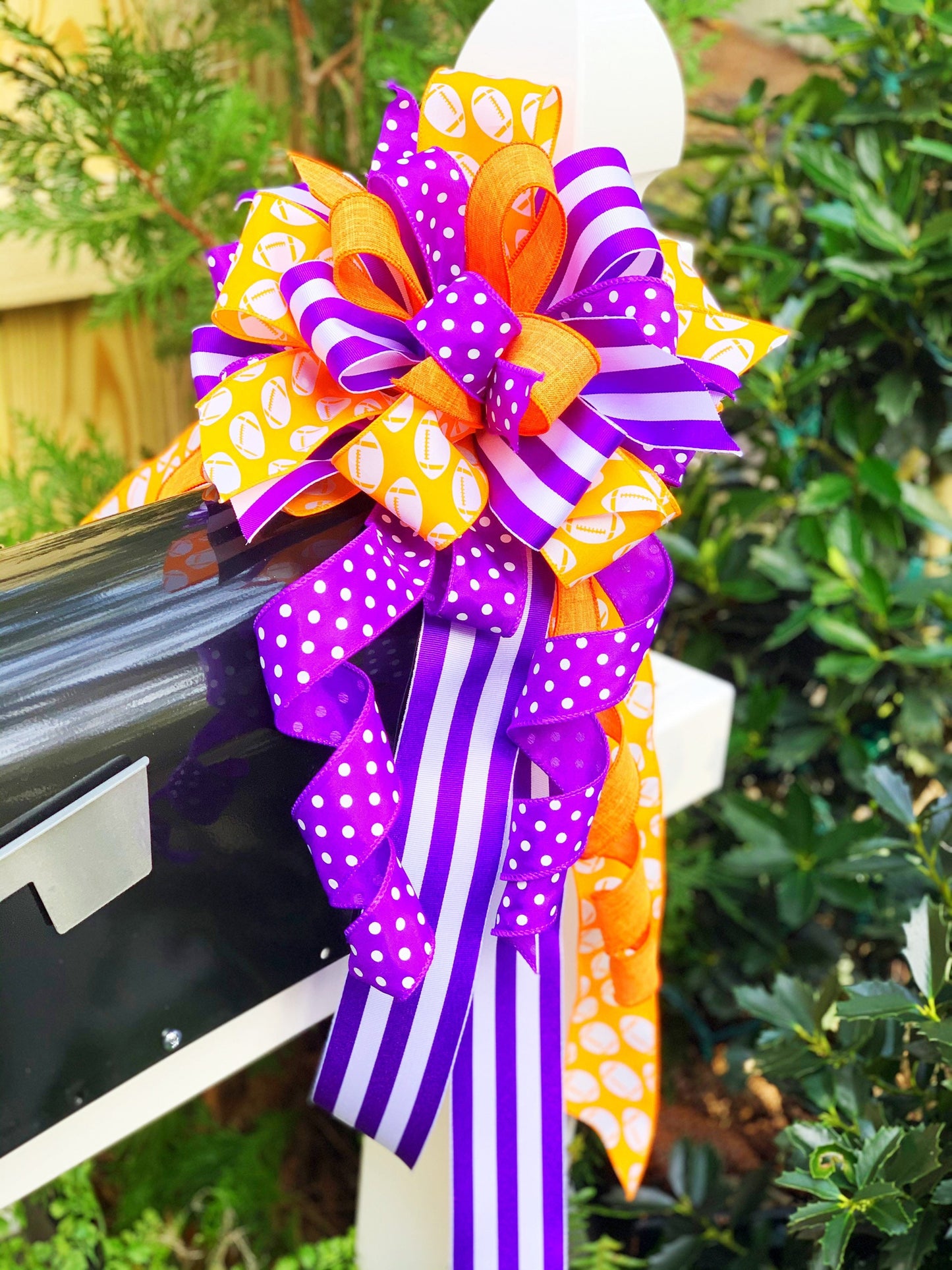 Sports Collection - Clemson, Clemson Bow, Clemson Ribbon, Mailbox Bow, Wreath Bow, Bows, Bow, Large Bow, Team Bow, Sports, Sports Bow