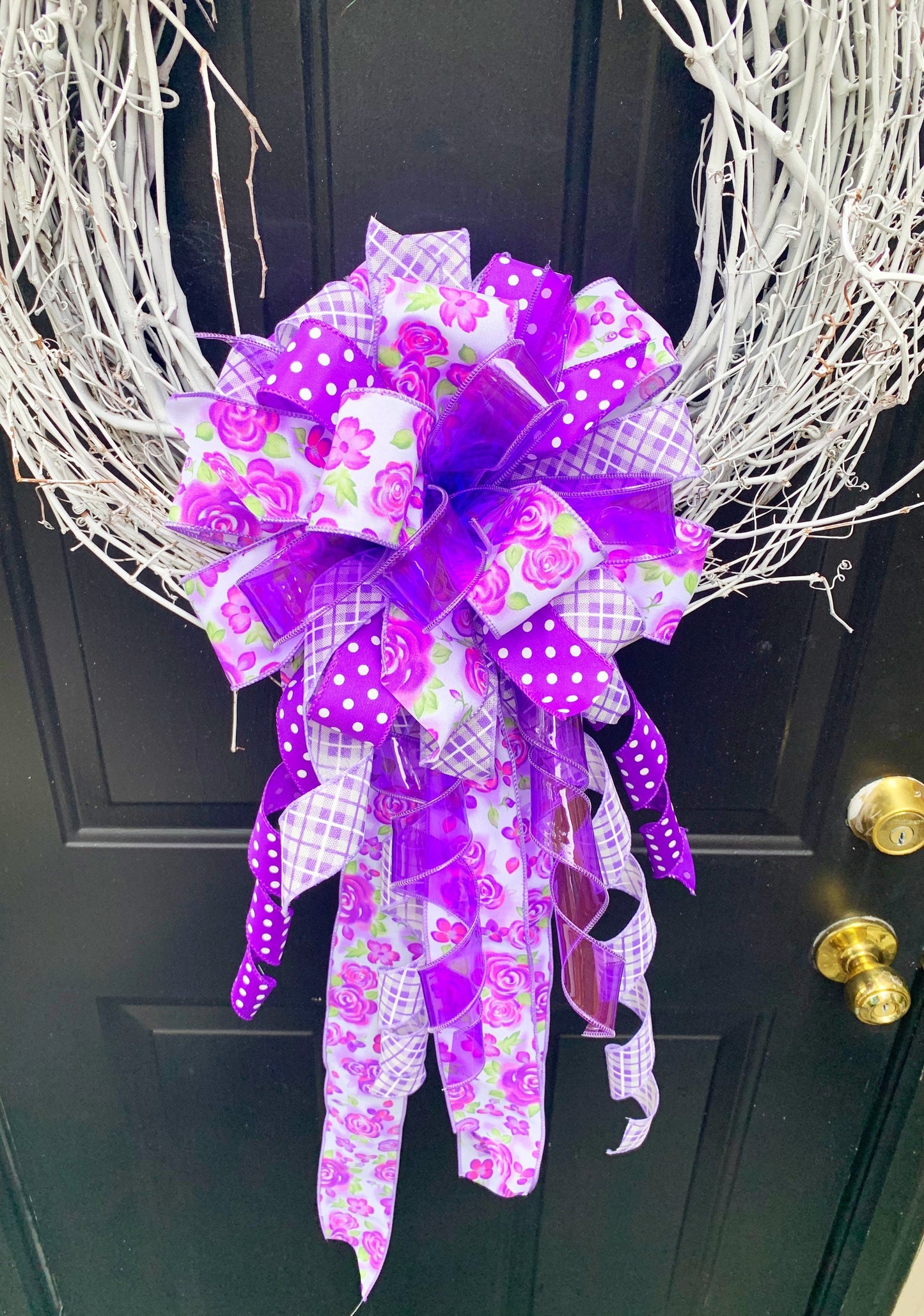 Everyday Collection - Lavender Bow, Floral Bow, Floral Lavender Bow, Purple Bow, Spring Bow, Summer Bow, Mailbox Bow, Wreath Bow, Large Bow