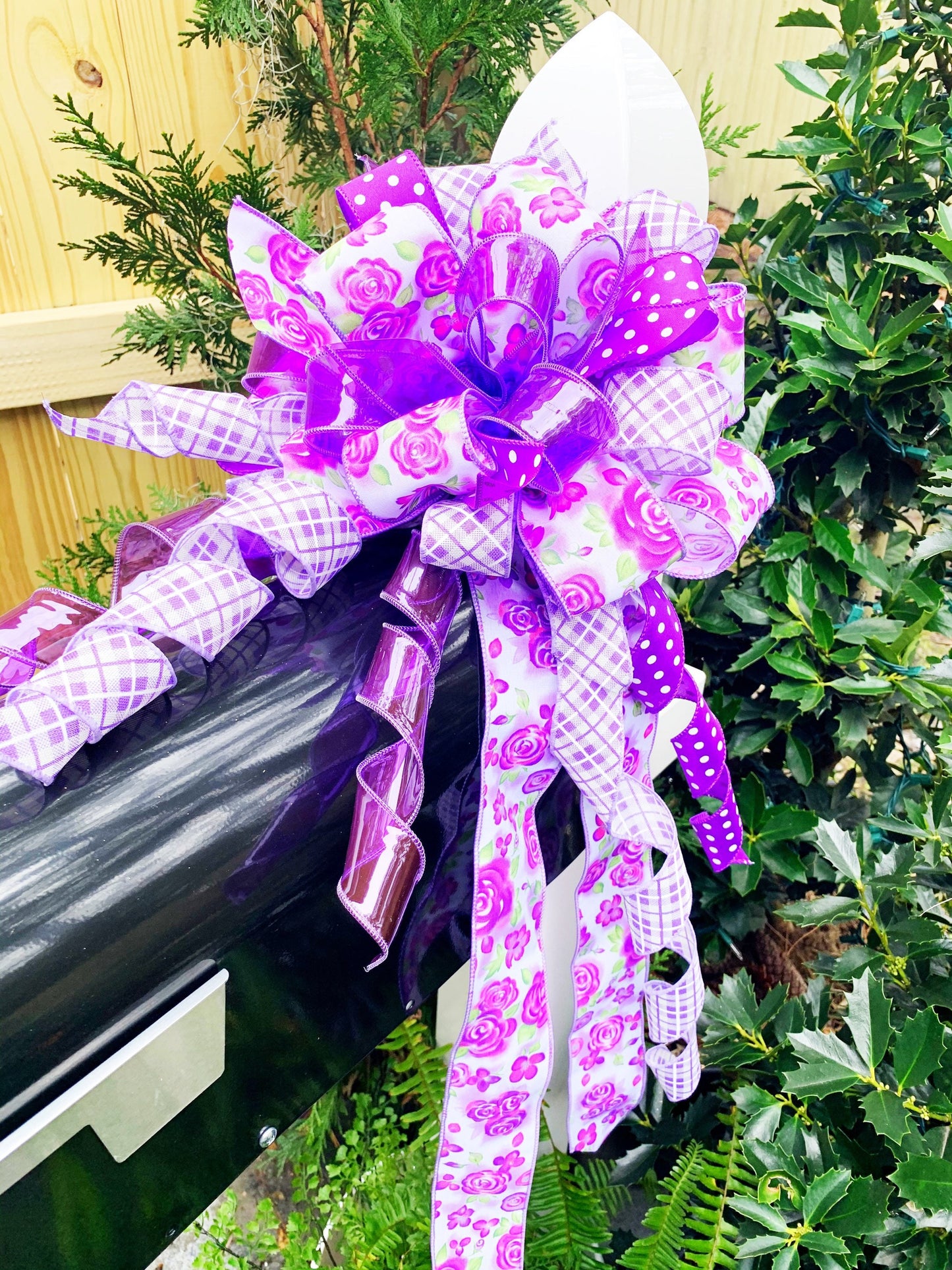 Everyday Collection - Lavender Bow, Floral Bow, Floral Lavender Bow, Purple Bow, Spring Bow, Summer Bow, Mailbox Bow, Wreath Bow, Large Bow