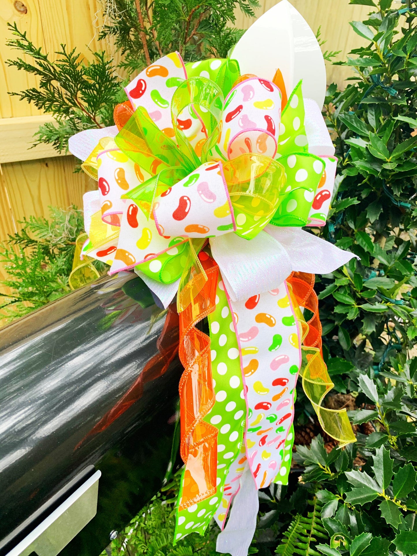 Everyday Collection - Jelly Beans,Jelly Beans Bow,Candy,Candy Bow,Candy Decor,Summer Bow,Bow,Bows,Large Bow,Wreath Bow,Mailbox Bow