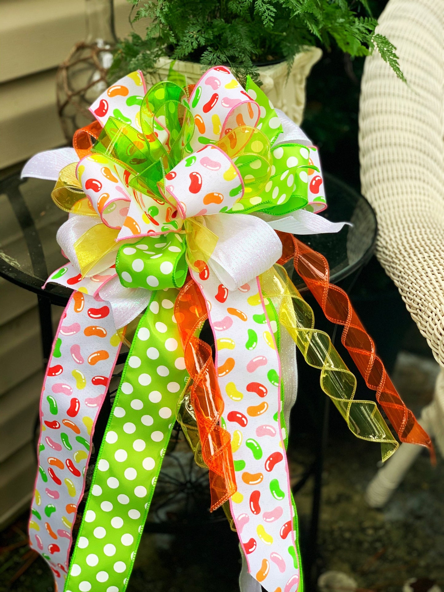 Everyday Collection - Jelly Beans,Jelly Beans Bow,Candy,Candy Bow,Candy Decor,Summer Bow,Bow,Bows,Large Bow,Wreath Bow,Mailbox Bow