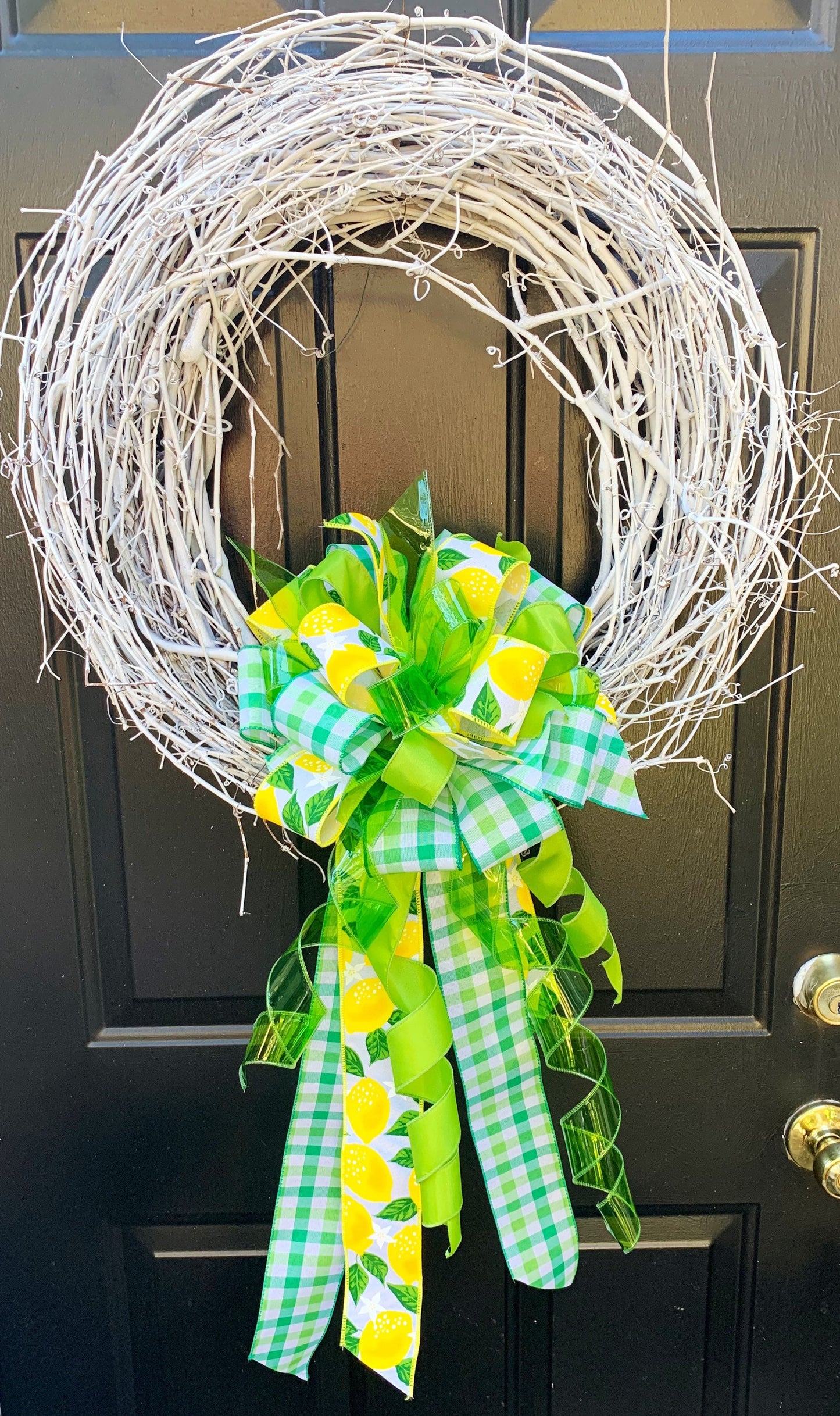 Everyday Collection - Lemons, Lemon Bow, Lemon Ribbon, Yellow Bow, Yellow Lemons, Large Bow, Mailbox Bow, Wreath Bow, Gift Bow, Bow, Bows