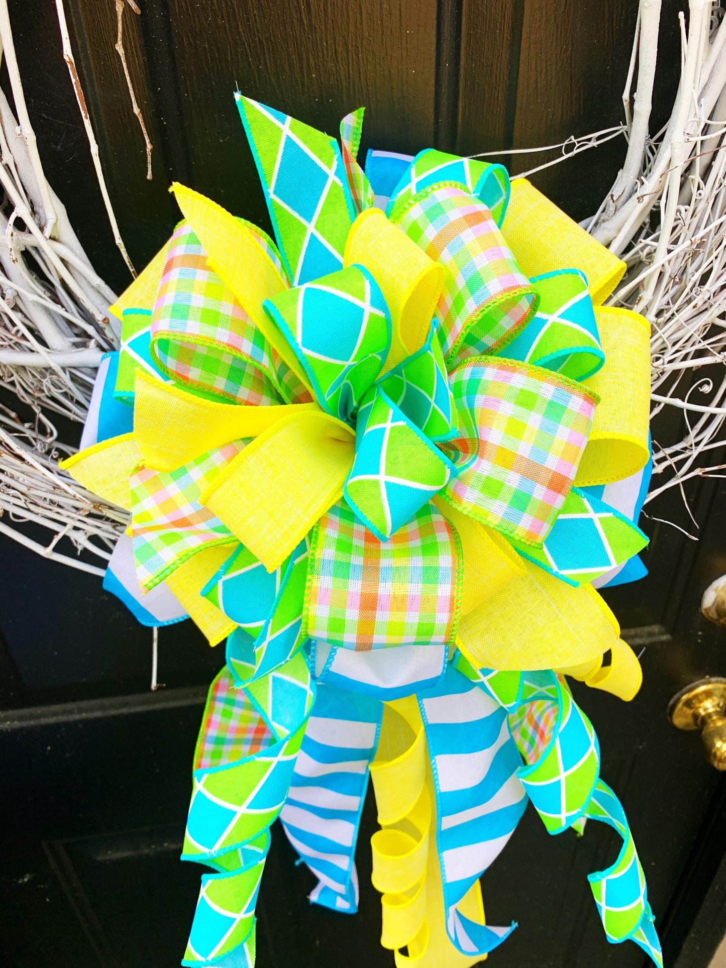 Everyday Collection - Spring, Spring Bow, Geometric, Geometric Bow, Geometric Ribbon, Large Bow, Bow, Mailbox Bow, Wreath Bow, Bows, Summer