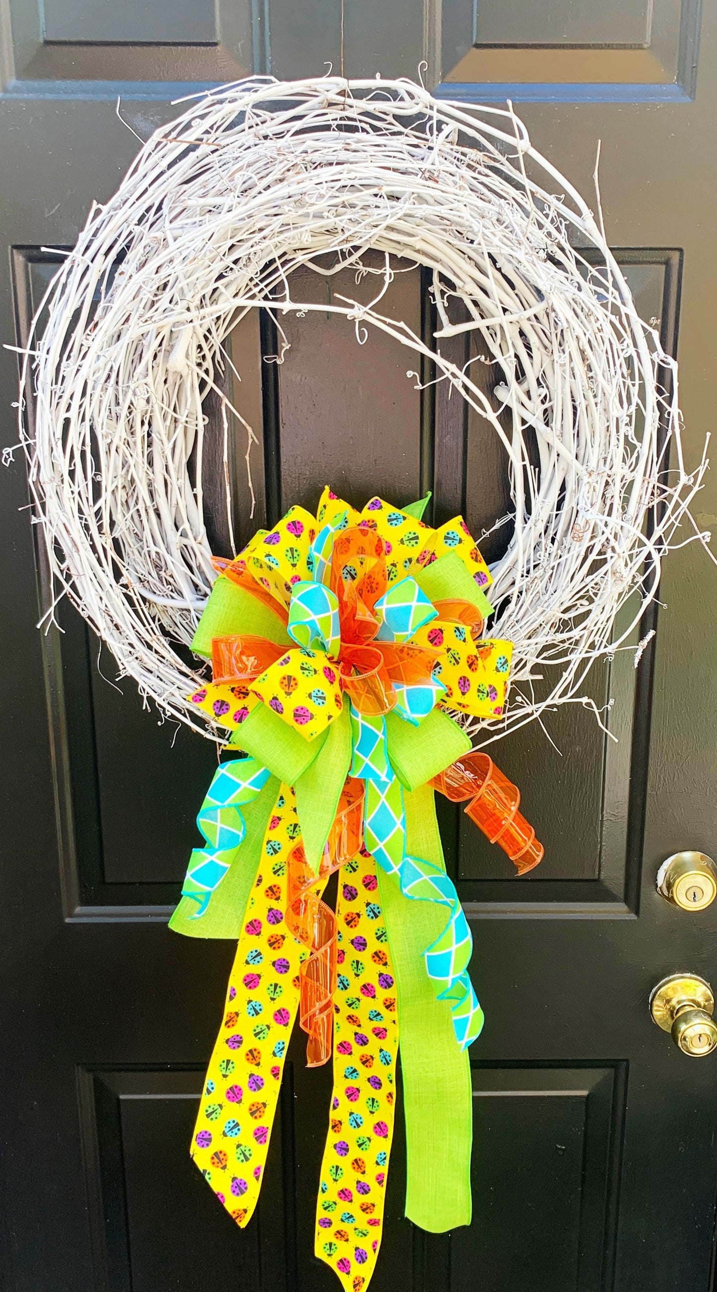 Everyday Collection - Lady Bugs, Lady Bugs Bow, Summer Bow, Summer, Wreath Bow, Large Bow, Mailbox Bow, Bow, Bows, Decor, Gift