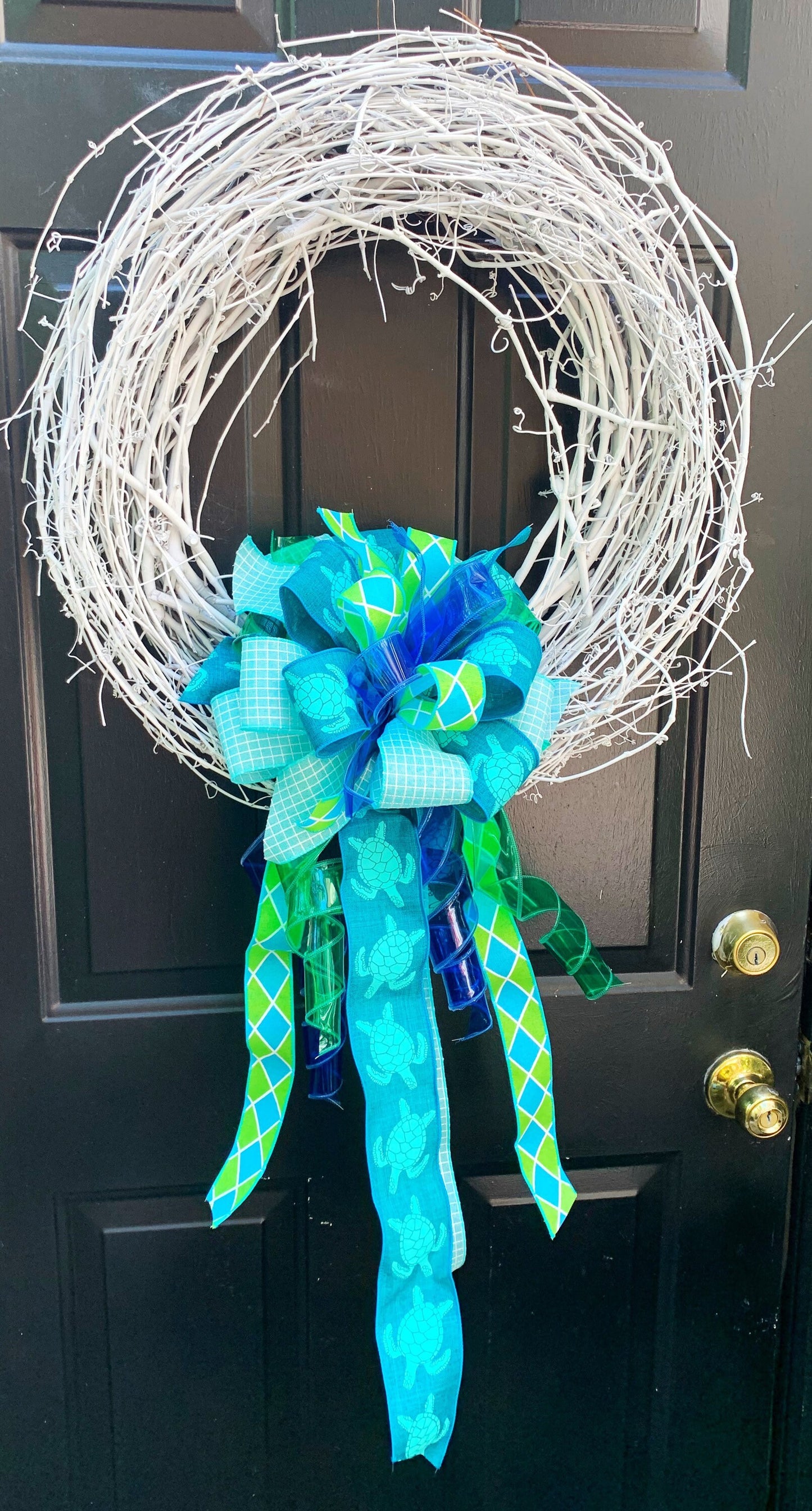 Summer Collection - Turtle Bow, Turtle Ribbon, Turtle Decor, Summer Bow, Bow, Bows, Mailbox Bow, Gift Bow, Large Bow