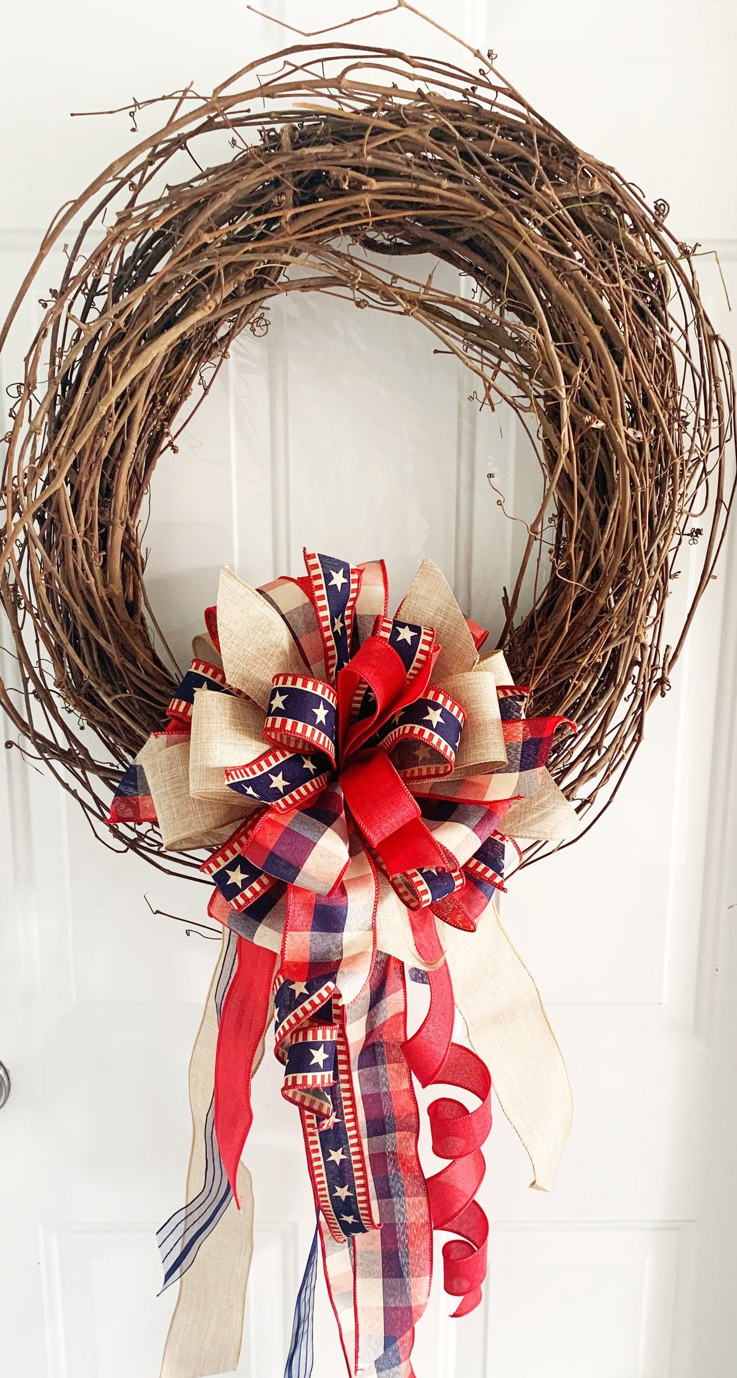 Patriotic Collection - Patriotic, Bow, Patriotic Bow, Wreath Bow, Large Bow, Mailbox Bow, Gift Bow, Bows, Decor, Yard Decor