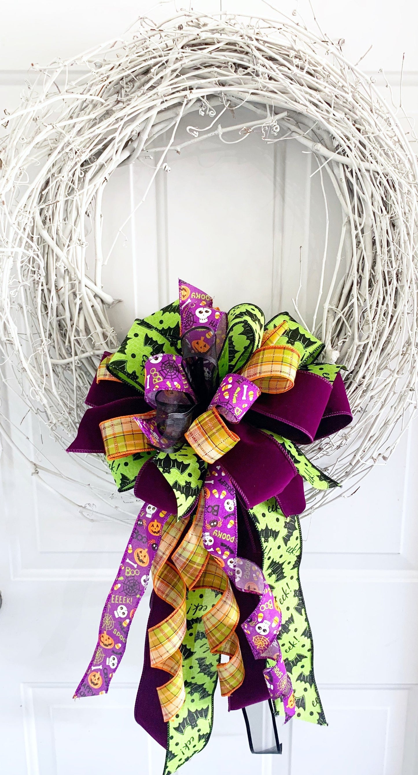Halloween Collection - Halloween Bow, Halloween Ribbon, Halloween Decor, Bow, Gift, Gift Basket Bow, Mailbox Bow, Wreath Bow, Large Bow