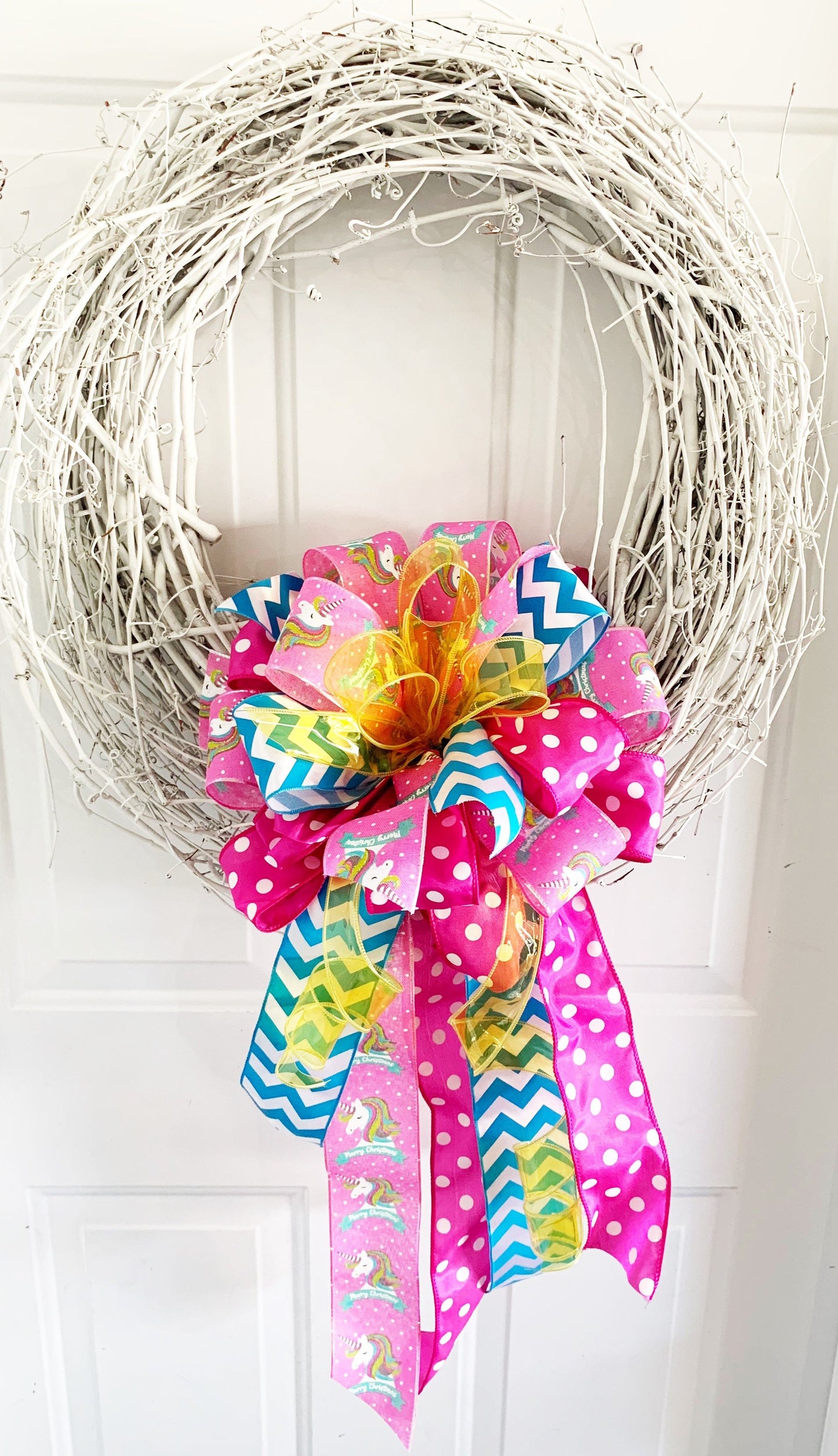 Everyday Collection - Unicorn, Unicorn Ribbon, Unicorn Bow, Unicorn Decor, Mailbox Bow, Wreath Bow, Bow, Gift Basket Bow, Large Bow