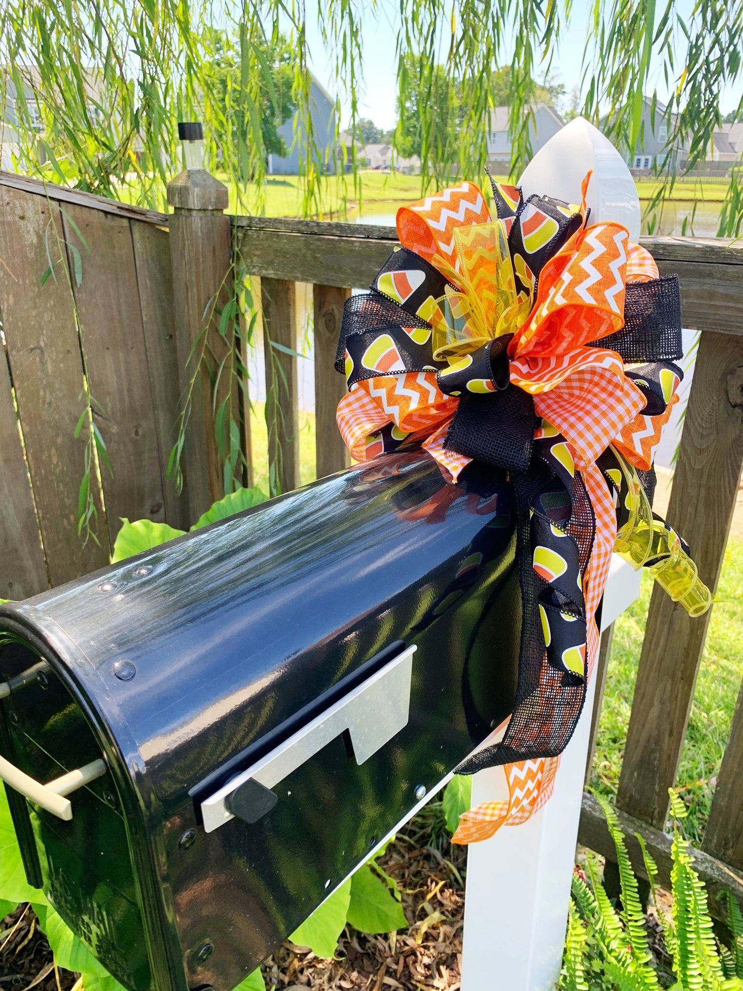 Halloween Collection - Halloween Bow, Halloween Decor, Halloween Ribbon, Halloween, Candy Corn, Candy Corn Ribbon, Mailbox Bow, Wreath Bow