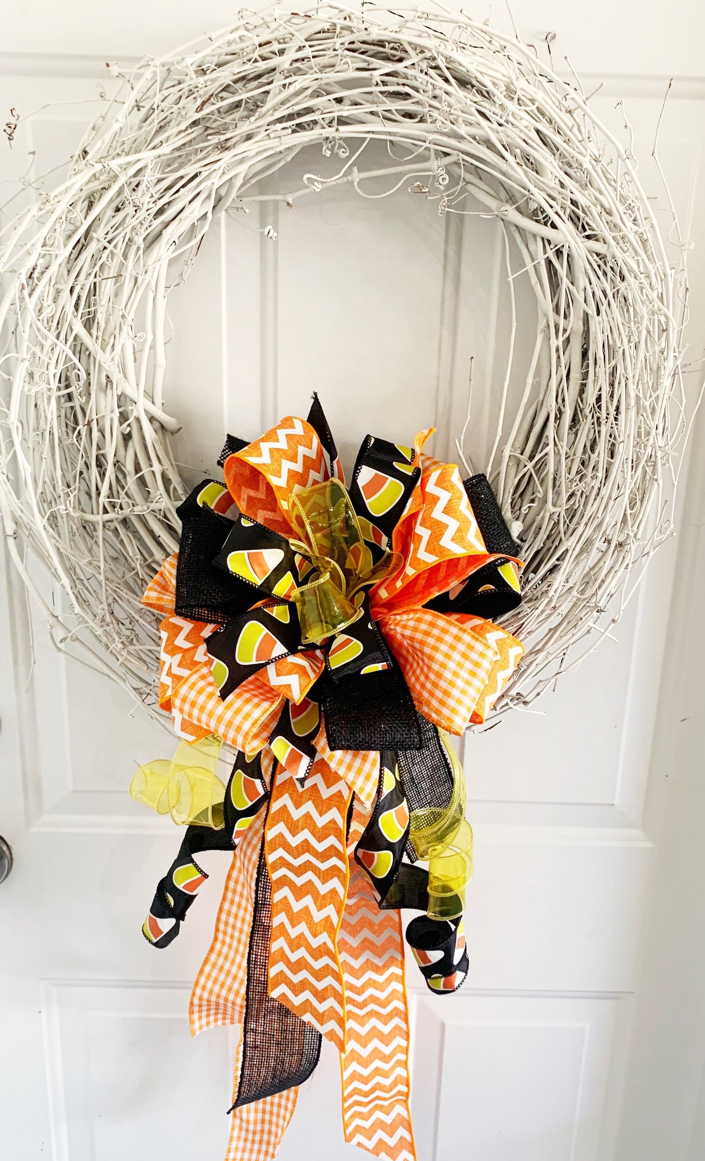 Halloween Collection - Halloween Bow, Halloween Decor, Halloween Ribbon, Halloween, Candy Corn, Candy Corn Ribbon, Mailbox Bow, Wreath Bow