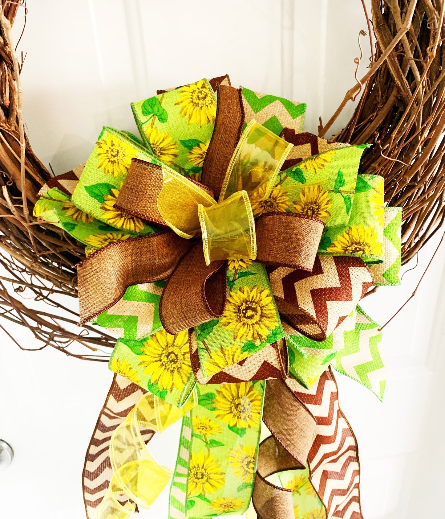 Everyday Collection -Sunflower Bow,Sunflower Decor,Sunflower,Sunflower Ribbon,Fall,Fall Bow,Mailbox Bow,Wreath Bow,Ukraine Bow, Ukraine
