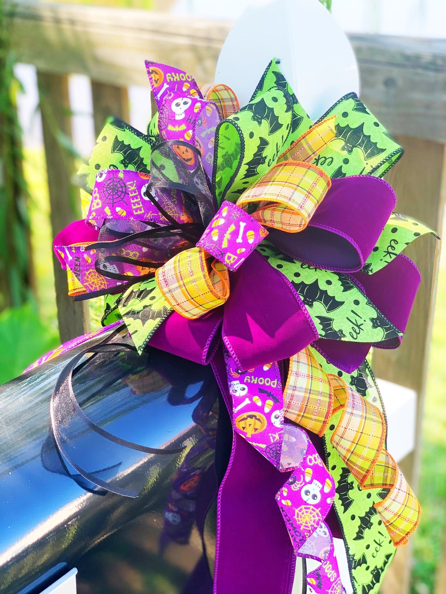 Halloween Collection - Halloween Bow, Halloween Ribbon, Halloween Decor, Bow, Gift, Gift Basket Bow, Mailbox Bow, Wreath Bow, Large Bow