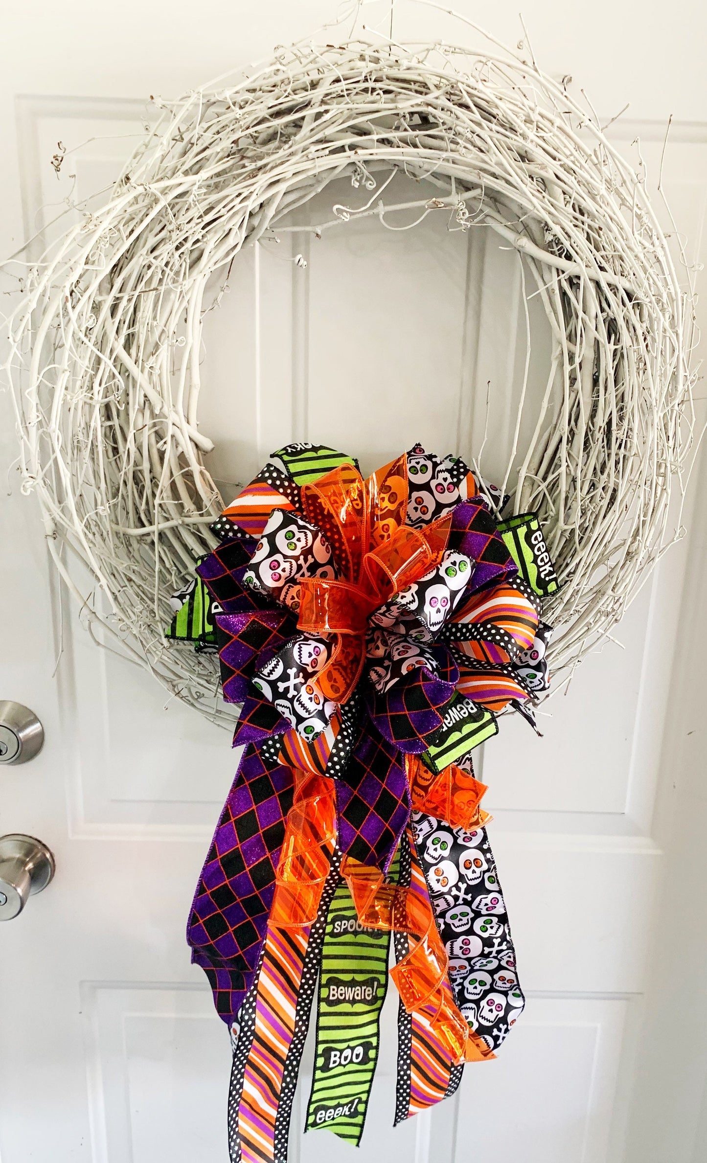 Halloween Collection - Halloween Bow, Halloween Decor, Halloween, Bow, Halloween Ribbon, Decor, Ribbon, Skull Ribbon, Skull Bow, Wreath Bow