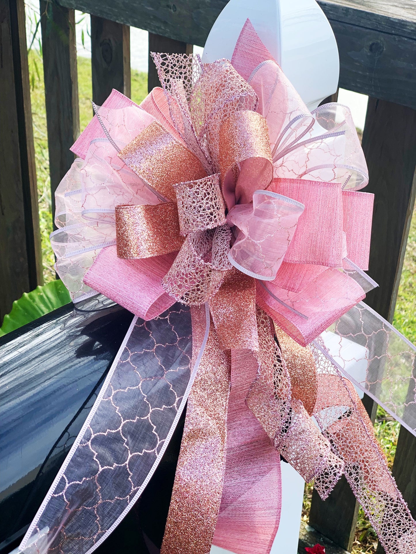 Everyday Collection - Rose Gold Bow, Rose Gold, Rose Gold Ribbon, Gift, Bow, Bows, Mailbox Bow, Wreath Bow, Large Bow, Ribbon