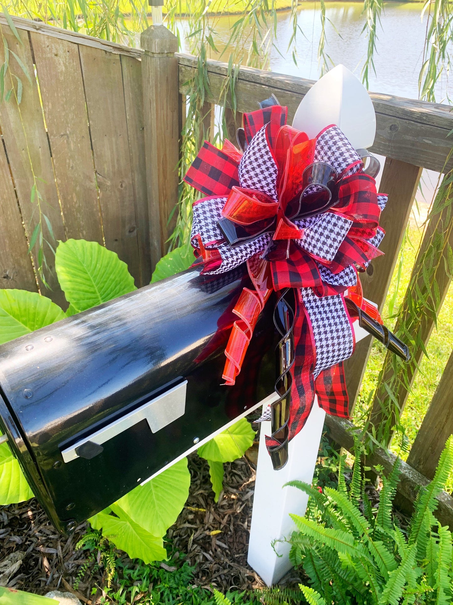 Everyday Collection -Houndstooth Ribbon,Houndstooth Bow, Mailbox Bow,Wreath Bow,Bows,Bow,Gift, Ribbon,Alabama,Roll Tide,Alabama Sports
