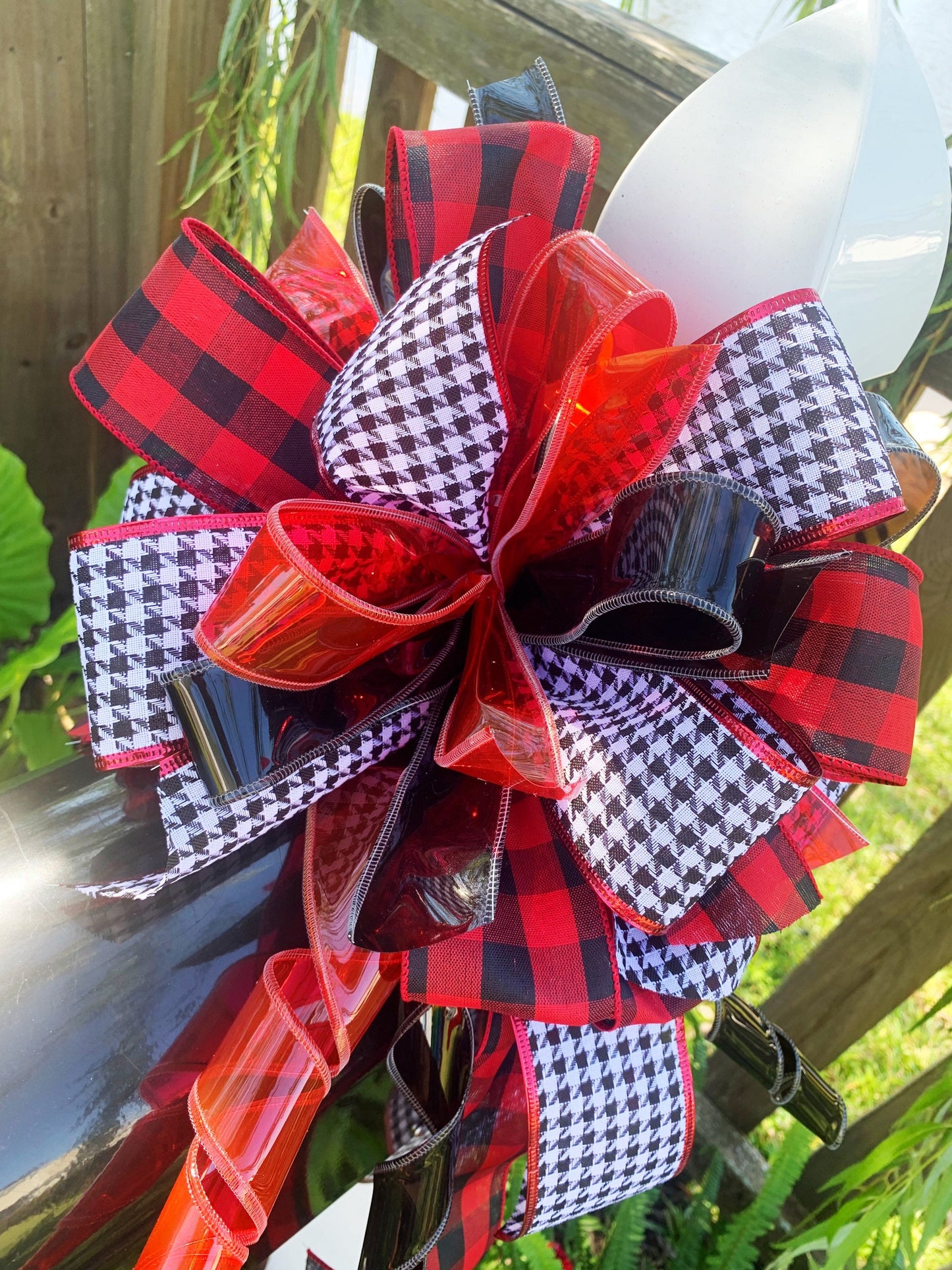 Everyday Collection -Houndstooth Ribbon,Houndstooth Bow, Mailbox Bow,Wreath Bow,Bows,Bow,Gift, Ribbon,Alabama,Roll Tide,Alabama Sports