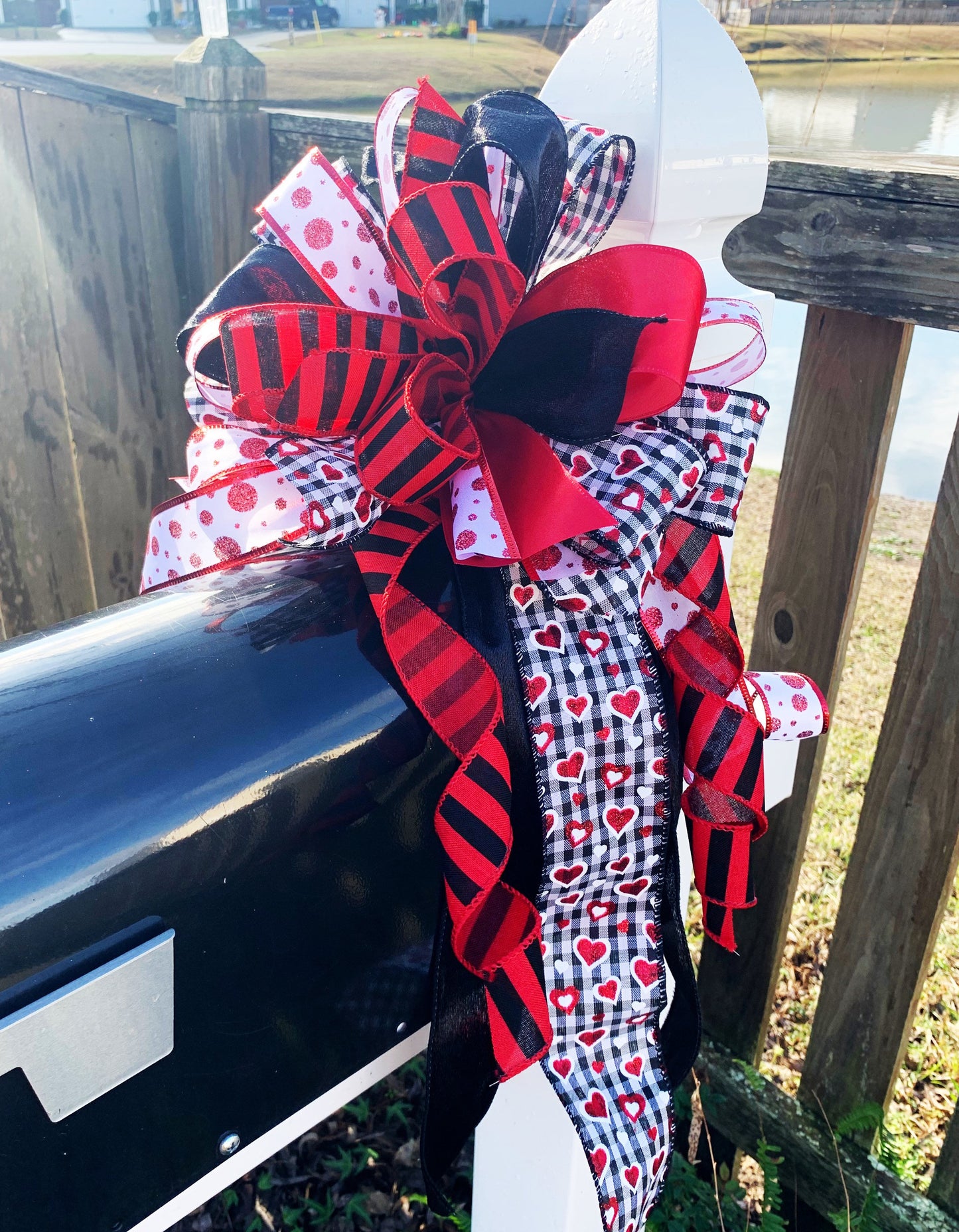 Valentines Collection - Valentines Bow, Valentines Ribbon, Valentines Decor, Valentines, Bow, Bows, Gift, Hearts, Stripes, Polka Dots