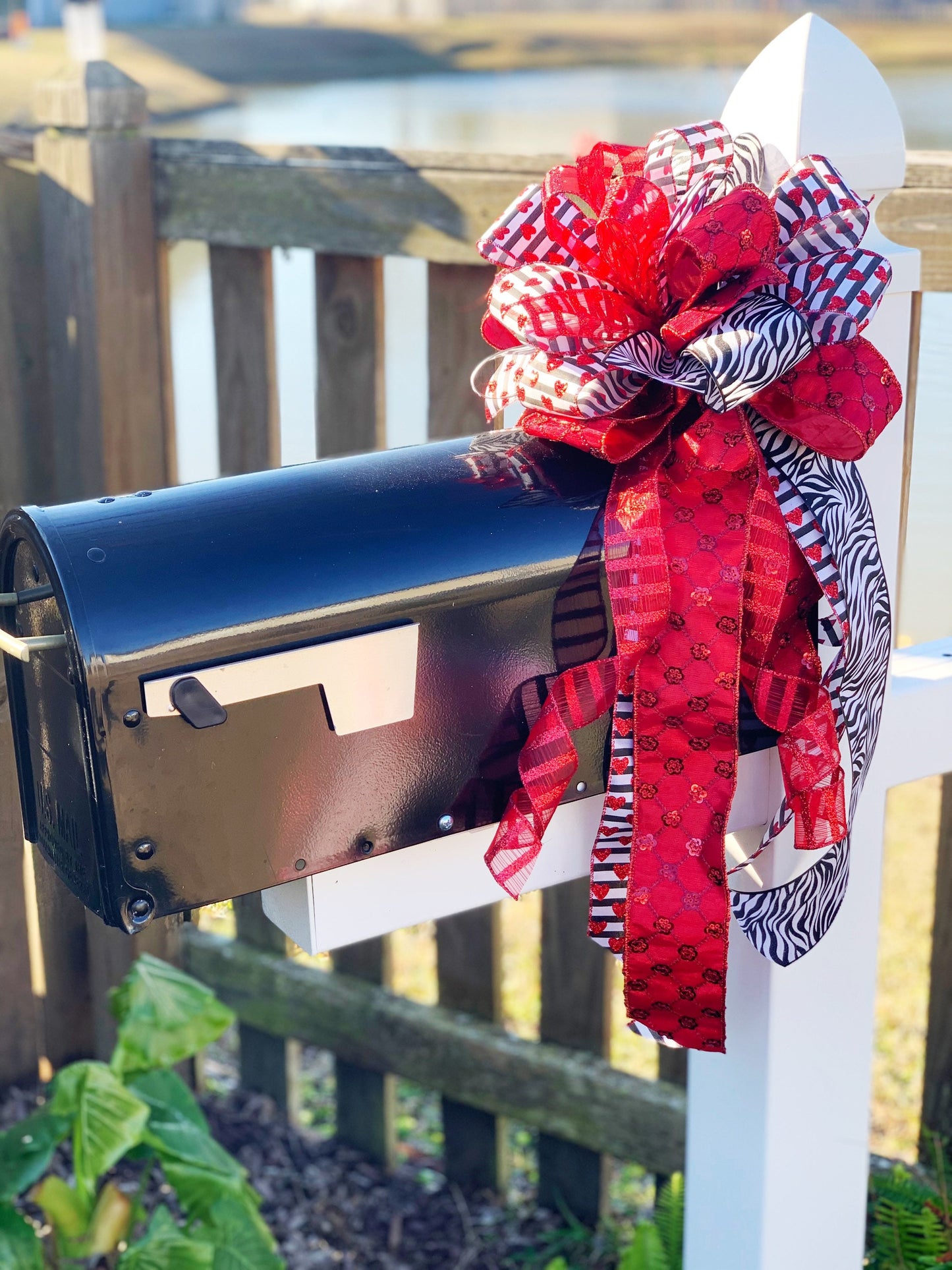 Valentines Collection - Valentines Bow,Valentines,Valentines Decor,Valentines Ribbon,Gift,Gift Bow,Bows,Mailbox Bow, Wreath Bow, Zebra