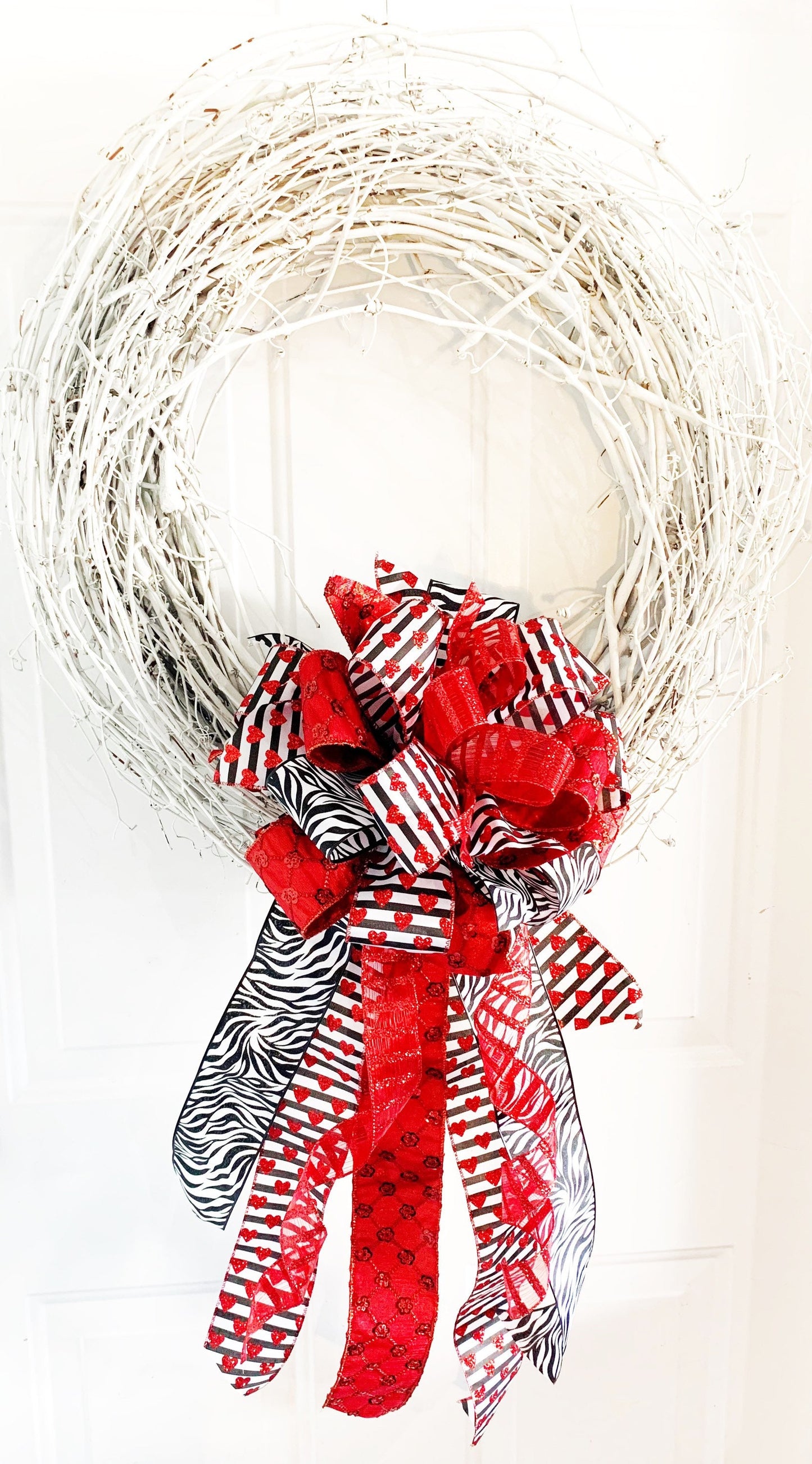 Valentines Collection - Valentines Bow,Valentines,Valentines Decor,Valentines Ribbon,Gift,Gift Bow,Bows,Mailbox Bow, Wreath Bow, Zebra