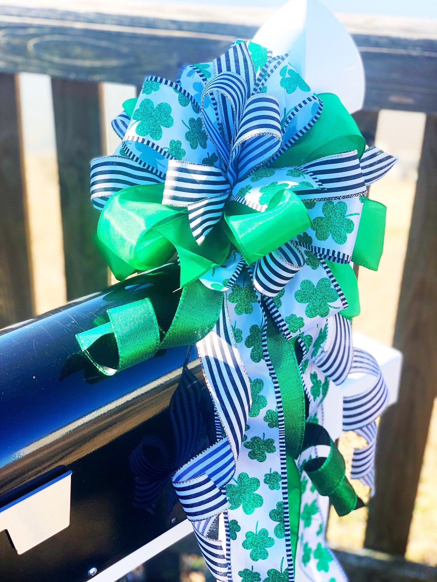 St Patrick’s Collection - St Pattys Day, St Patrick’s Decor, St Patrick’s Bow, St Patrick’s Ribbon, Wreath Bow, Mailbox Bow, Bow, Bows, Gift
