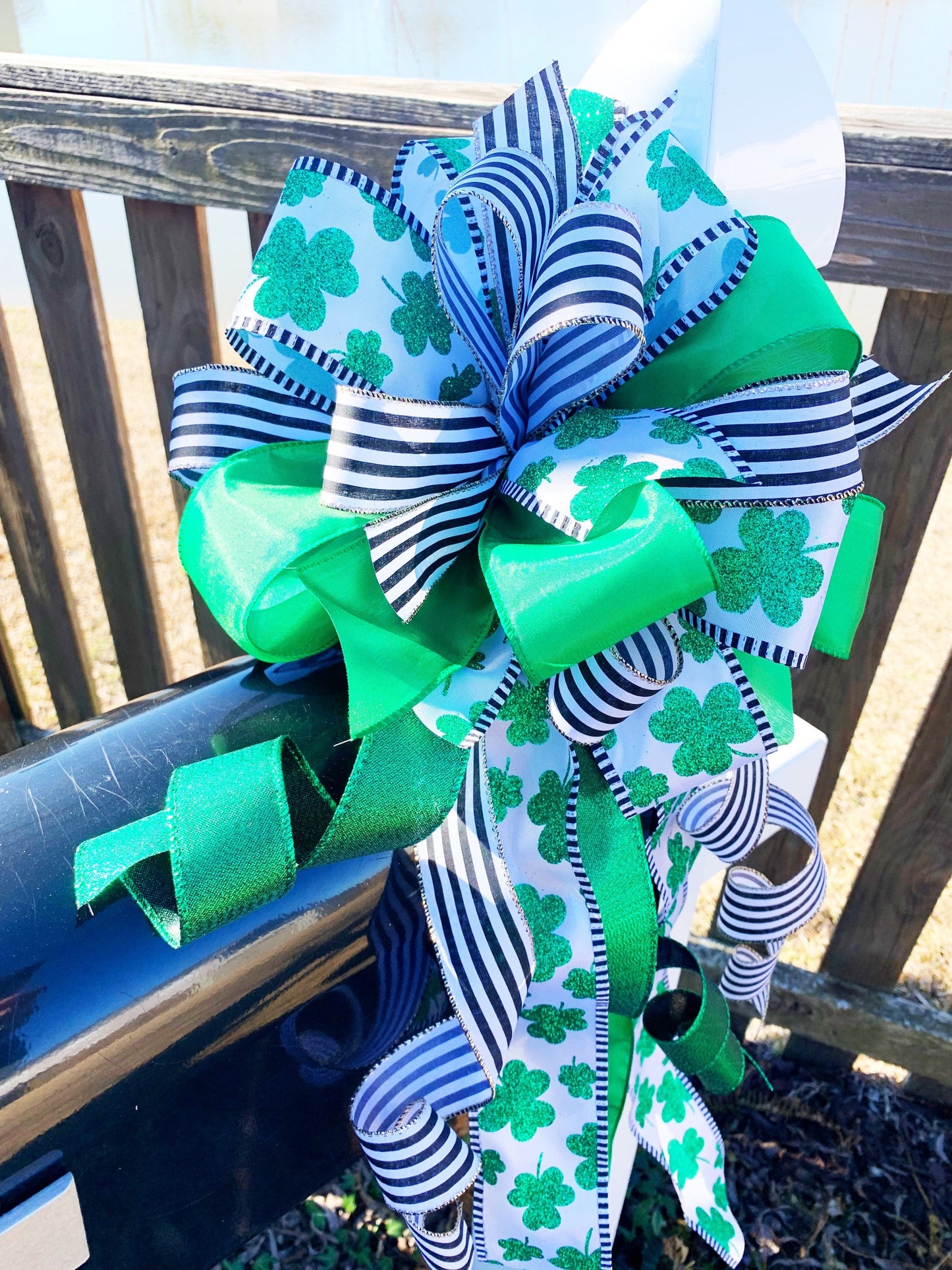 St Patrick’s Collection - St Pattys Day, St Patrick’s Decor, St Patrick’s Bow, St Patrick’s Ribbon, Wreath Bow, Mailbox Bow, Bow, Bows, Gift