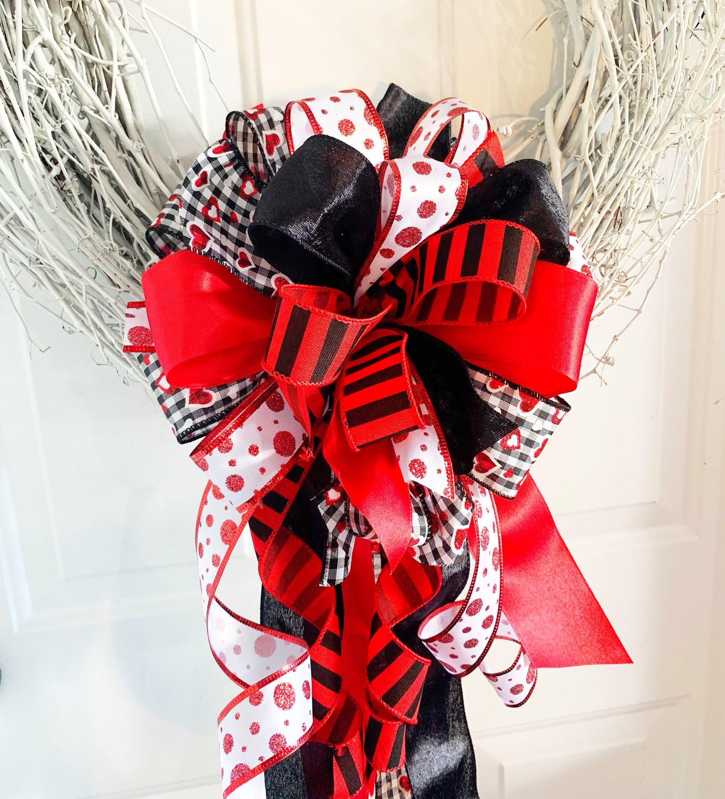 Valentines Collection - Valentines Bow, Valentines Ribbon, Valentines Decor, Valentines, Bow, Bows, Gift, Hearts, Stripes, Polka Dots