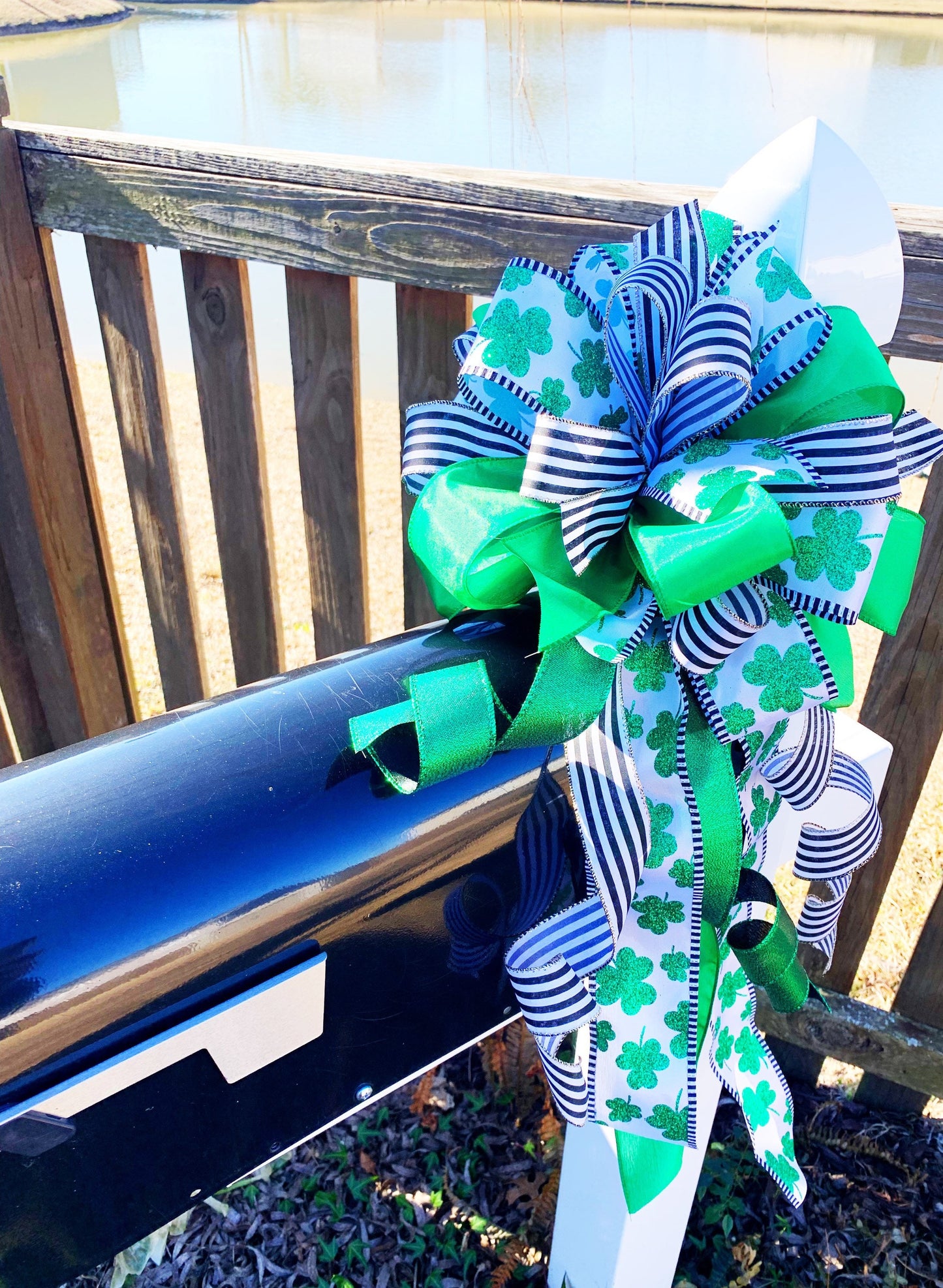 St Patrick’s Collection - St Pattys Day, St Patrick’s Decor, St Patrick’s Bow, St Patrick’s Ribbon, Wreath Bow, Mailbox Bow, Bow, Bows, Gift