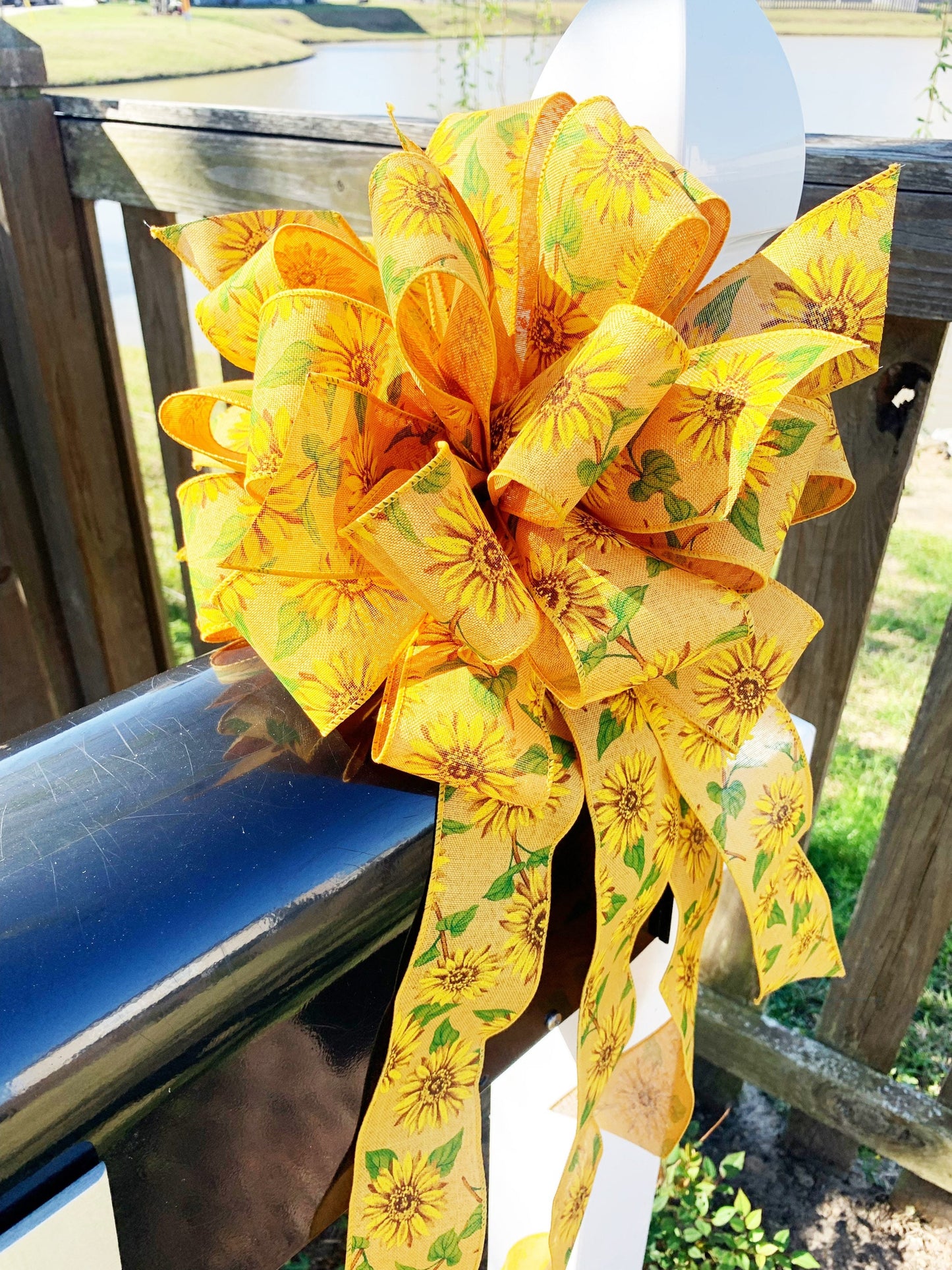 Everyday Collection - Sunflower,Sunflower Bow,Sunflower Ribbon,Ukraine,Ukraine Bow, Sunflower Decor,Mailbox Bow,Wreath Bow, Tree Topper