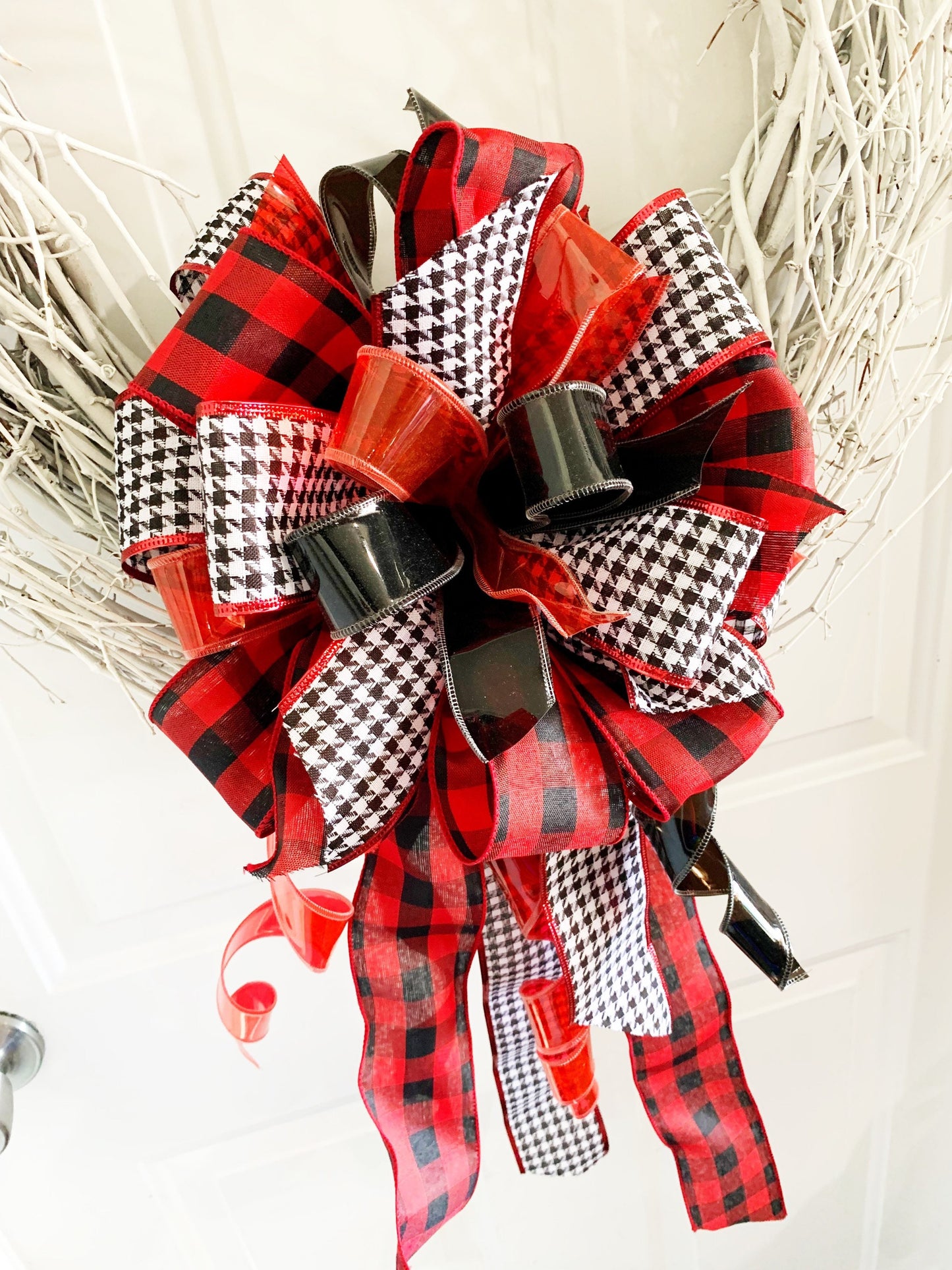 Everyday Collection -Houndstooth Ribbon,Houndstooth Bow, Mailbox Bow,Wreath Bow,Bows,Bow,Gift, Ribbon,Alabama,Roll Tide,Alabama Sports