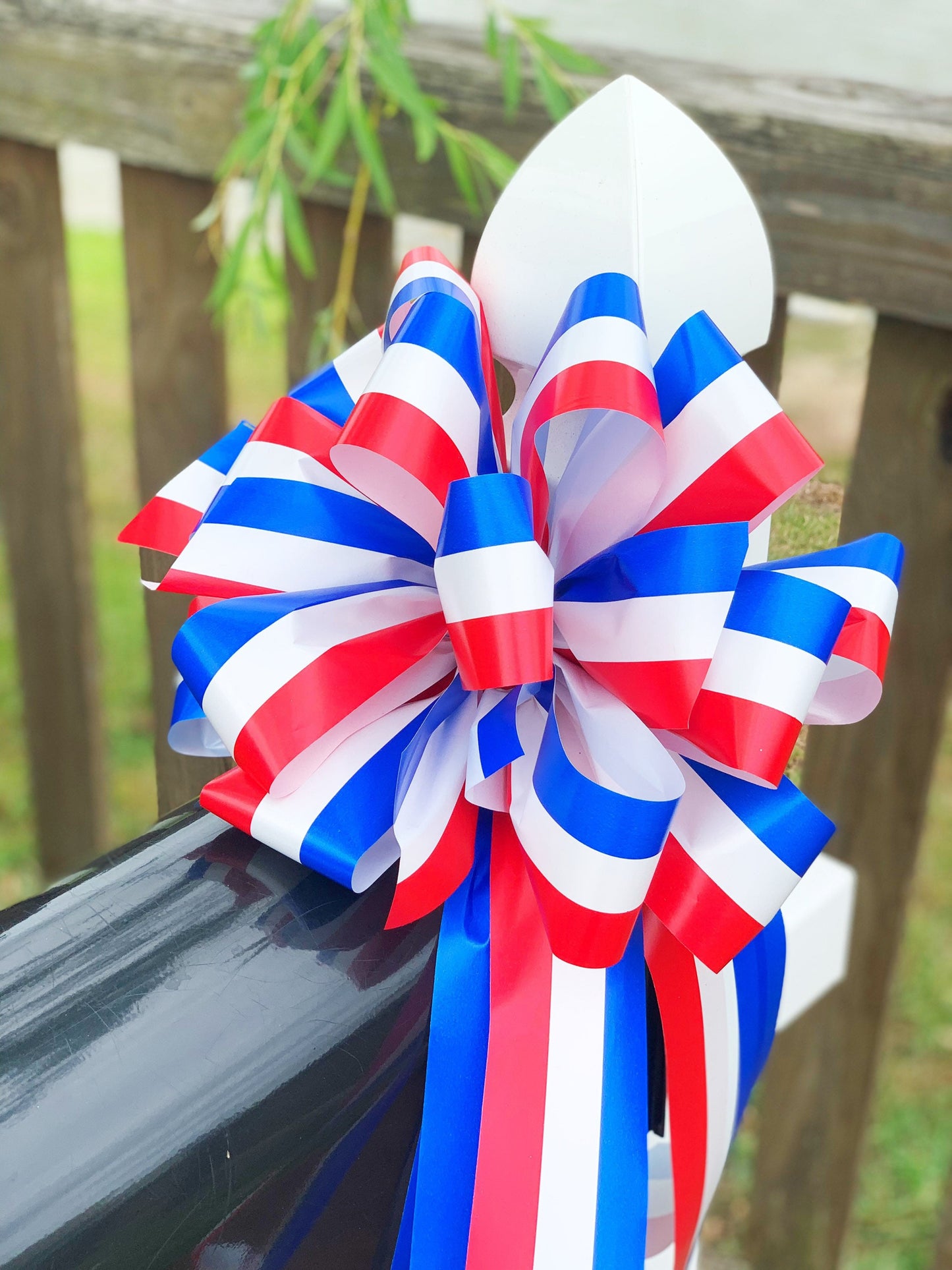 Patriotic Collection - Patriotic, Patriotic Bow, Patriotic Decor, Mailbox Bow, Wreath Bow, Red White Blue, Red White Blue Bow, Gift, 3 PACK
