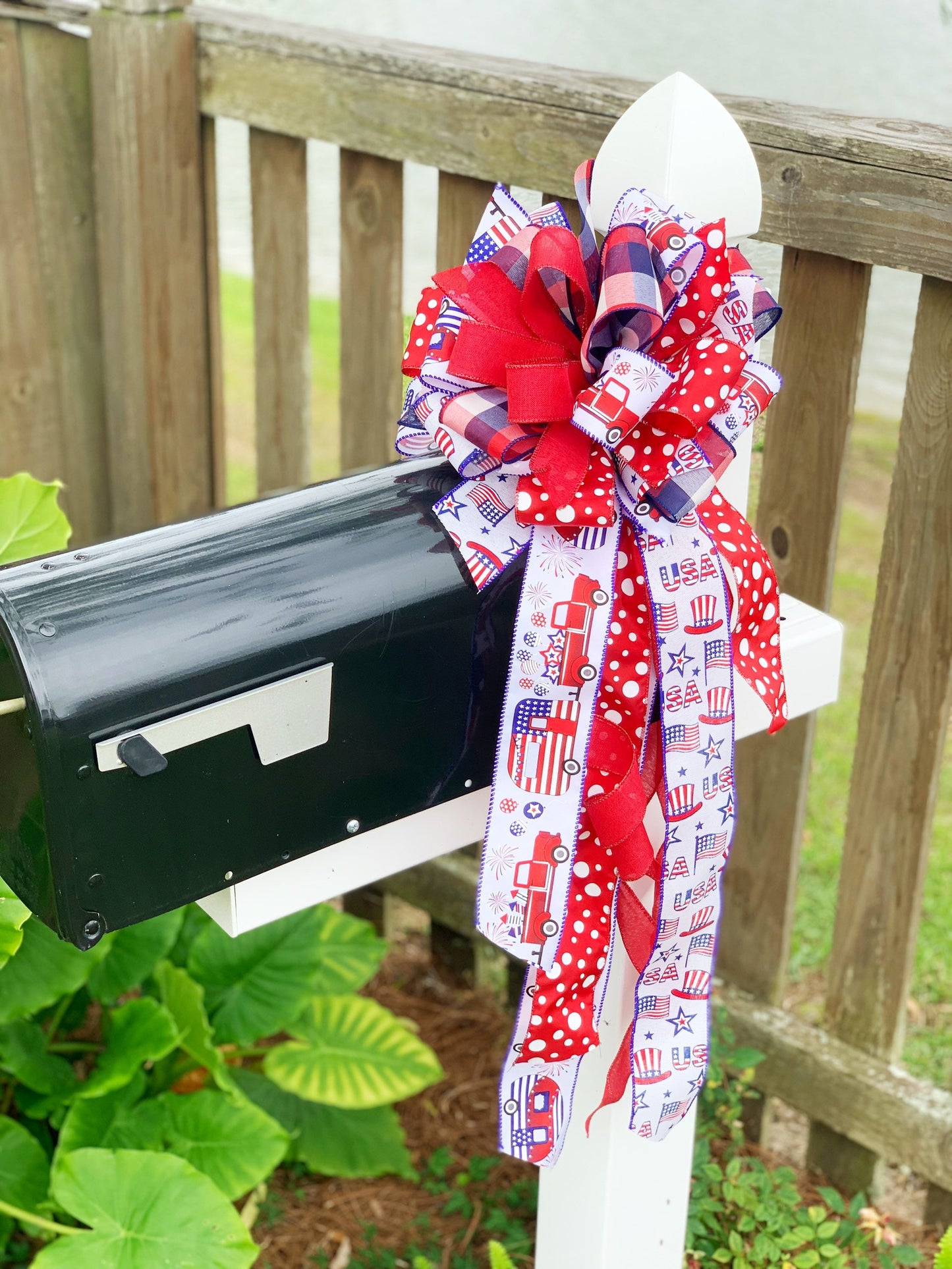 Patriotic Collection -Stars,Stripes,Trucks,Patriotic Bow,Patriotic,Patriotic Decor,Red White Blue, Red White Blue Bow,Wreath Bow,Mailbox Bow