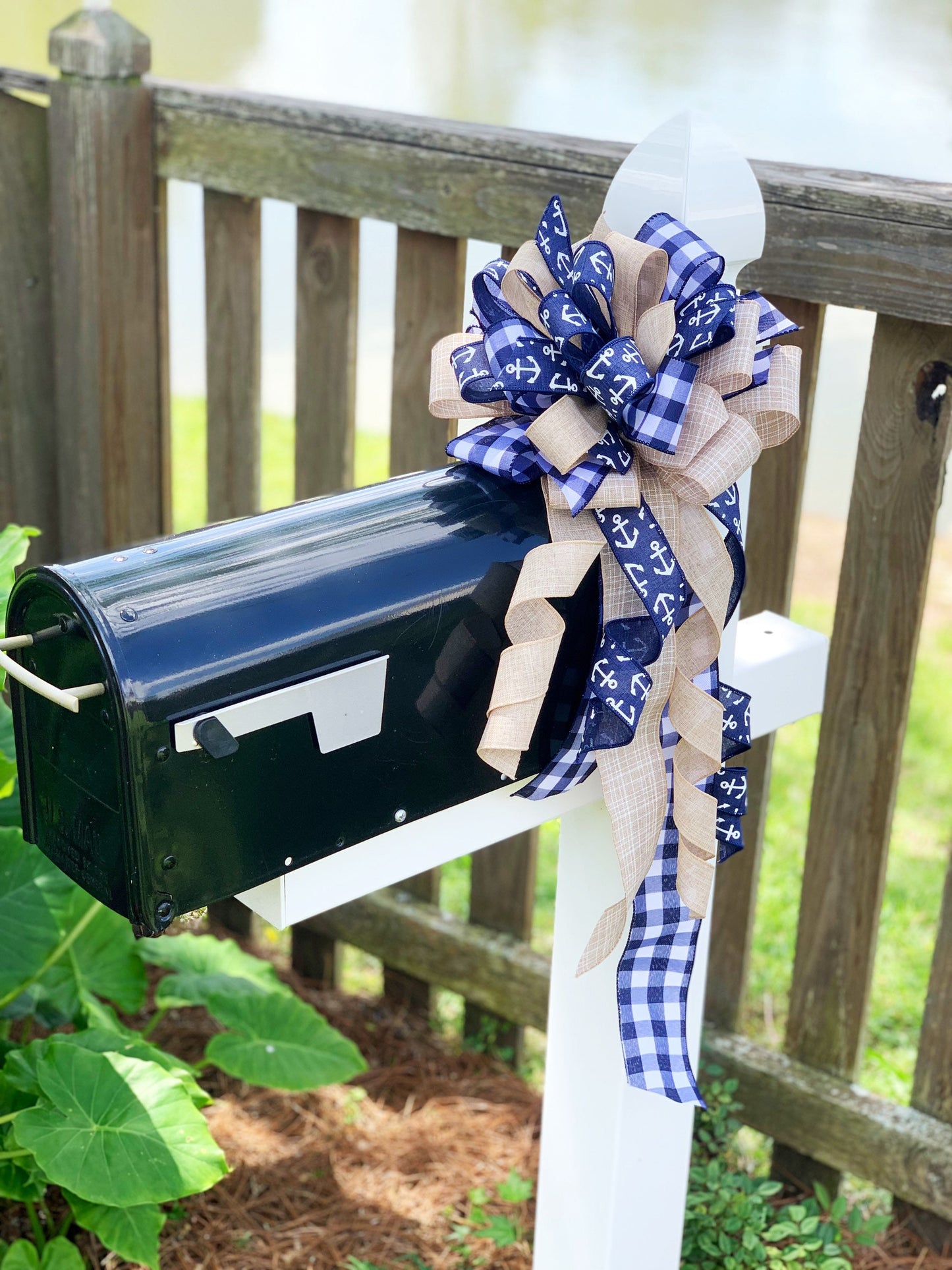 Summer Collection - Anchors,Anchors Bow, Anchors ribbon,Sea Anchors,Bow,Beach, Beach Bow,Nautical,Nautical Bow,Nautical Decor,Mailbox Bow