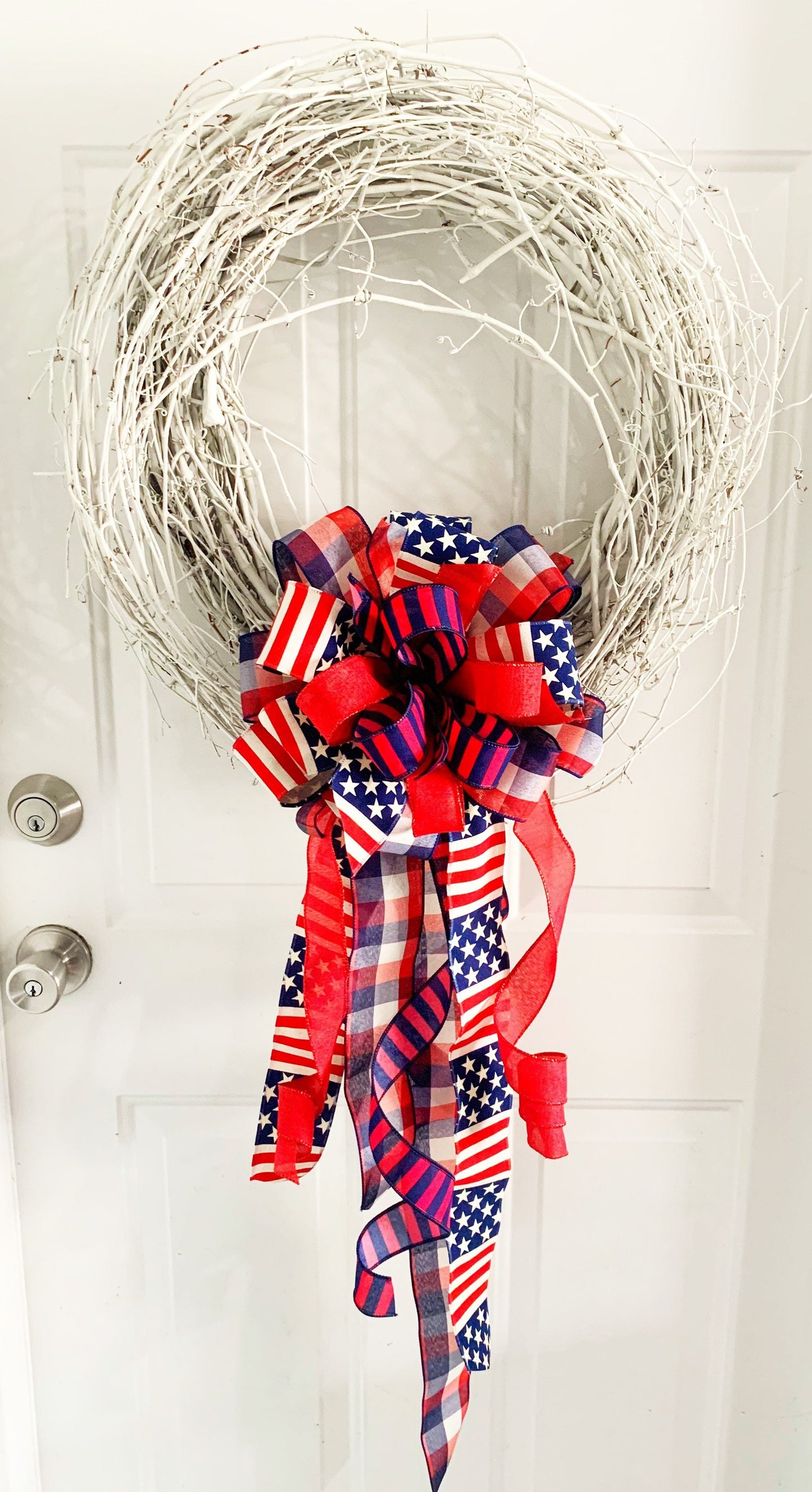 Patriotic Collection - Patriotic Bow,Patriotic, Patriotic Decor,Patriotic Ribbon,USA,USA Bow, Bow, Bows,Mailbox Bow,Wreath Bow,Gift,Gift Bow