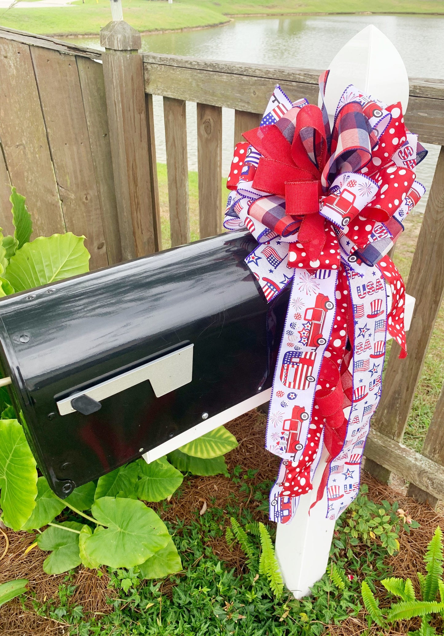 Patriotic Collection -Stars,Stripes,Trucks,Patriotic Bow,Patriotic,Patriotic Decor,Red White Blue, Red White Blue Bow,Wreath Bow,Mailbox Bow