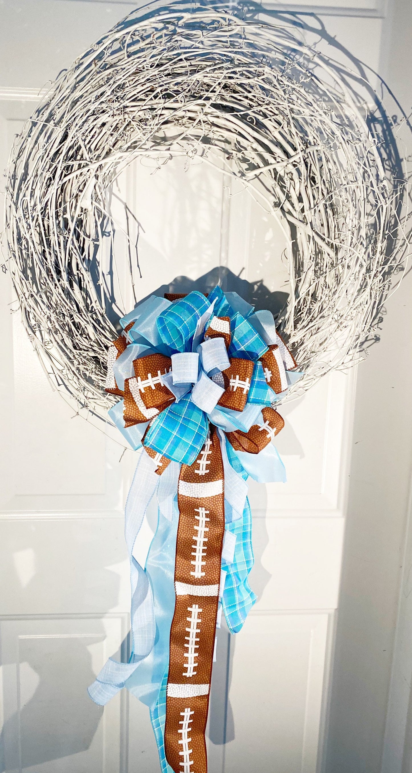Sports Collection -Football,Football Ribbon, Football Bow,Sports Bow,Sports,Football Decor,Mailbox Bow,Wreath Bow,U.N.C.,UNC Football